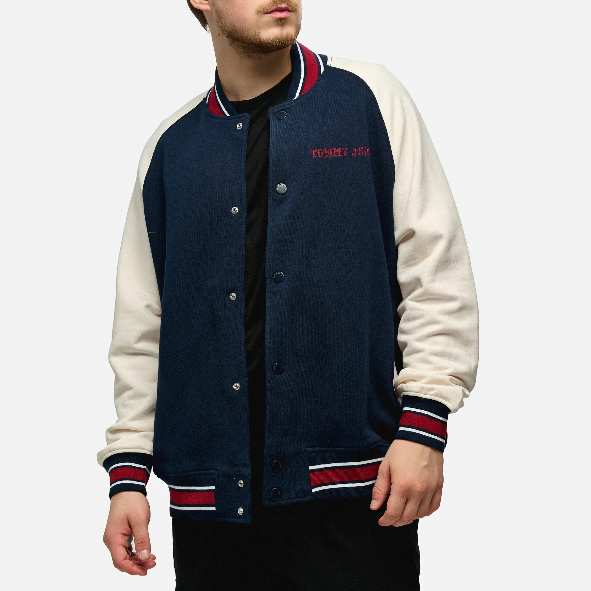 Tommy Jeans Relaxed Circle Varsity Bomber Jacket Blue