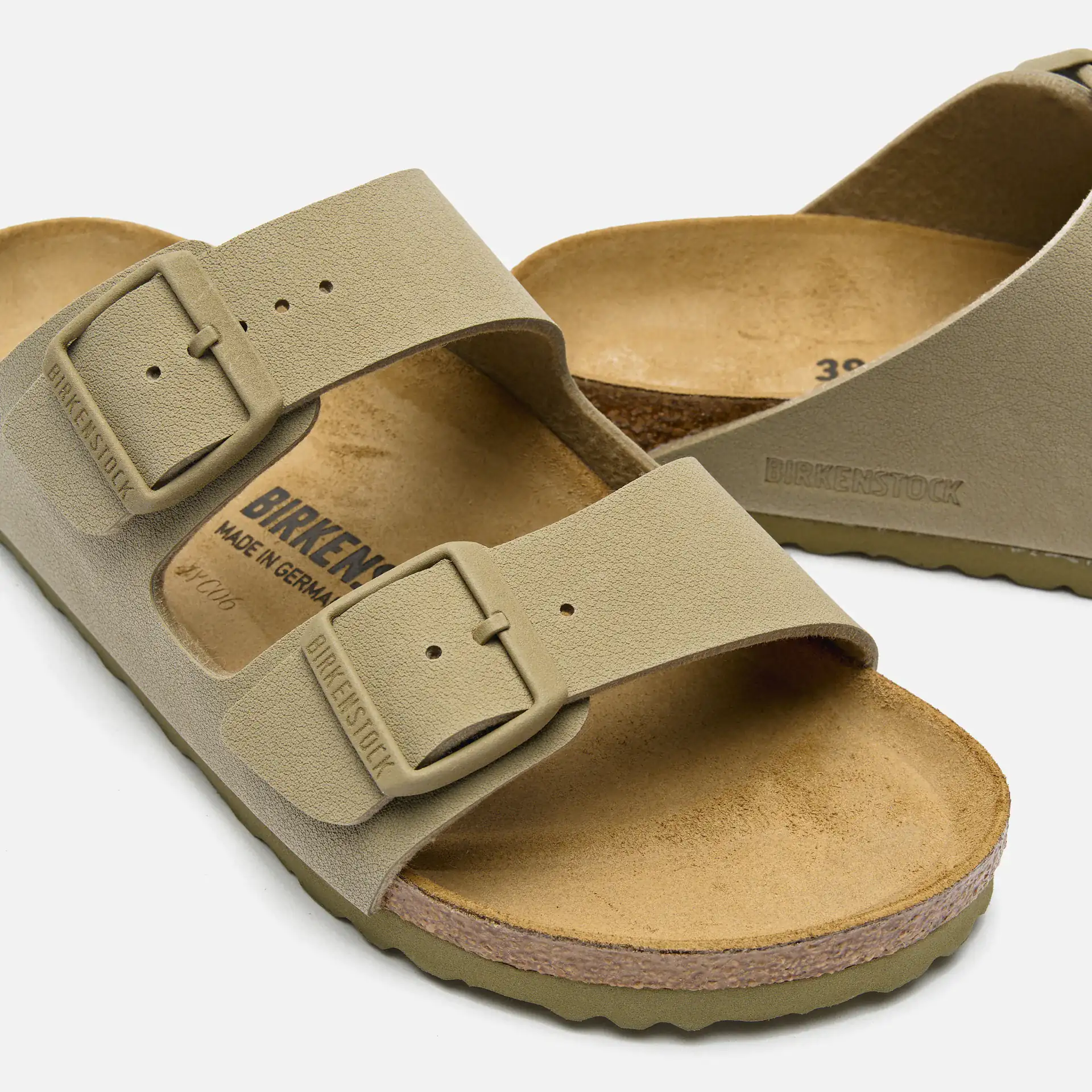 Birkenstock Arizona Narrow Birko-Flor Sandals Faded Khaki