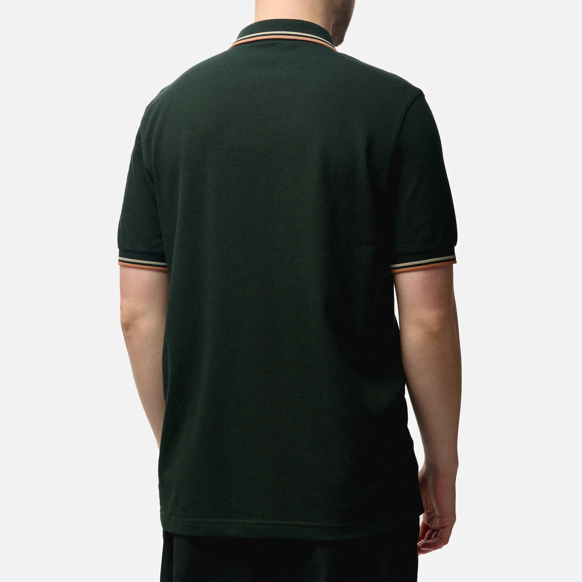 Fred Perry Twin Tipped Polo Shirt Night Green/Warm Grey/Light Rust