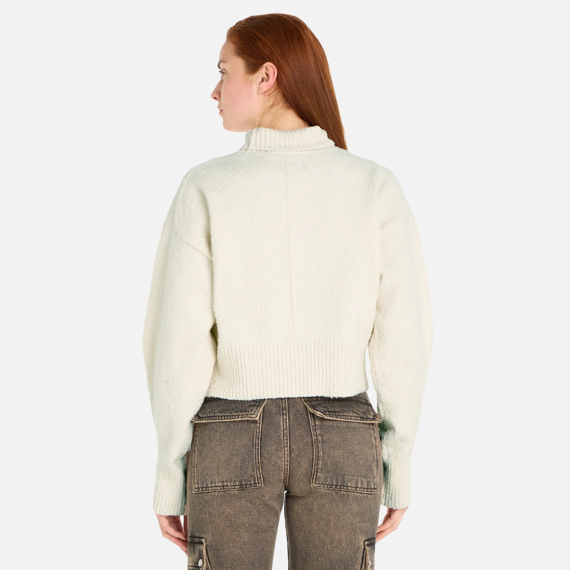 Calvin Klein Jeans Boucle High Neck Sweater Ivory