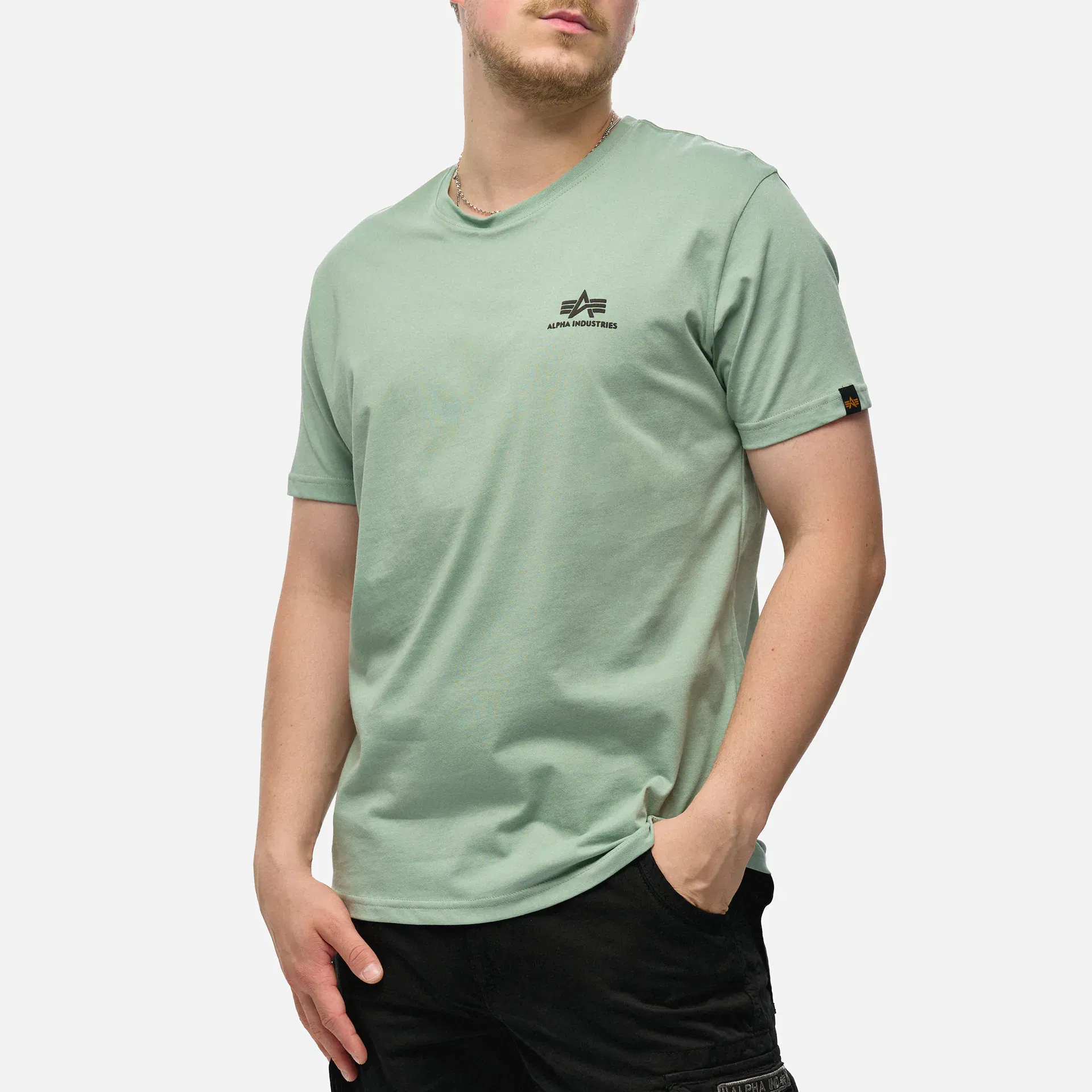 Alpha Industries Basic T-Shirt Small Logo Dusty Green