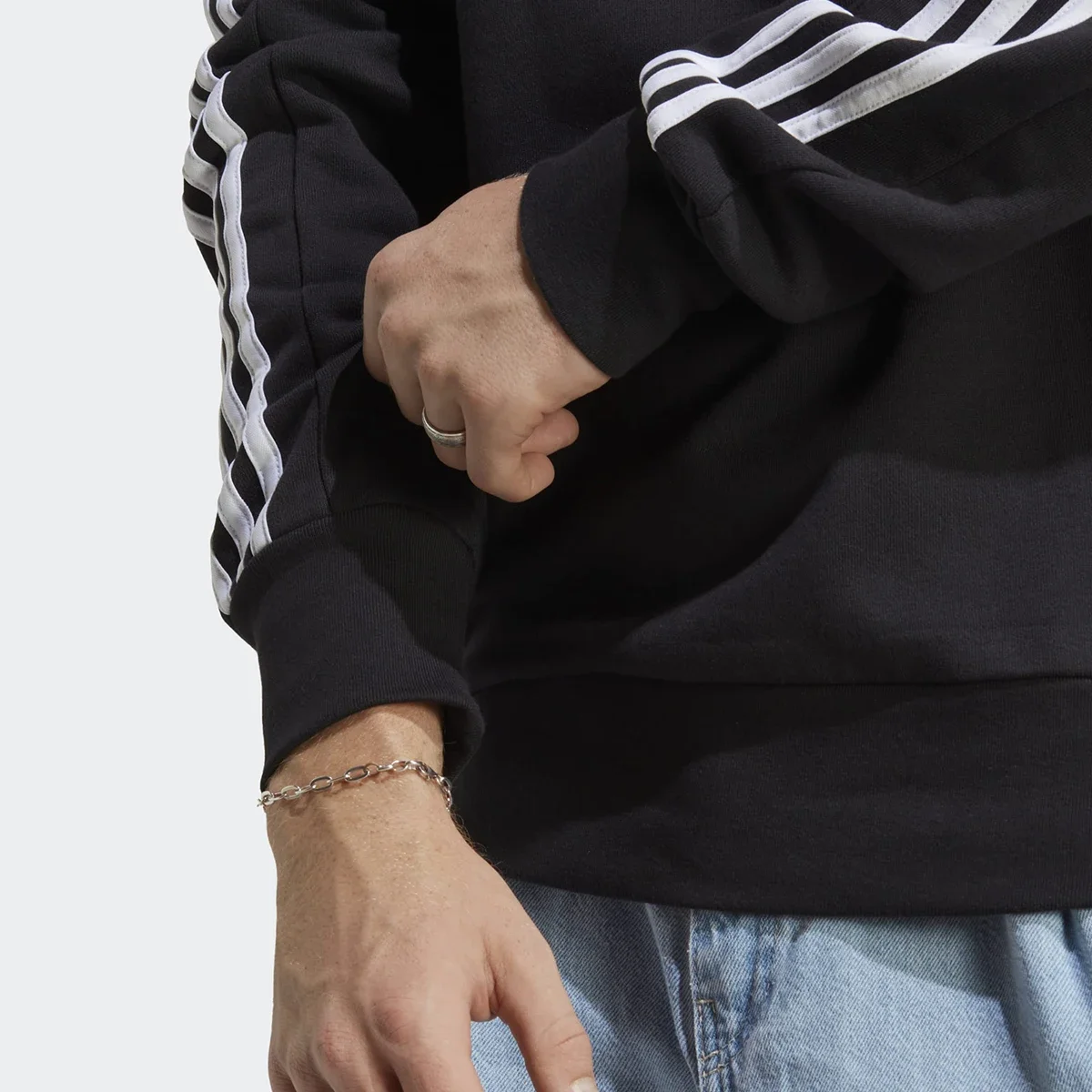 adidas Essentials French Terry 3-Stripes Sweatshirt Black