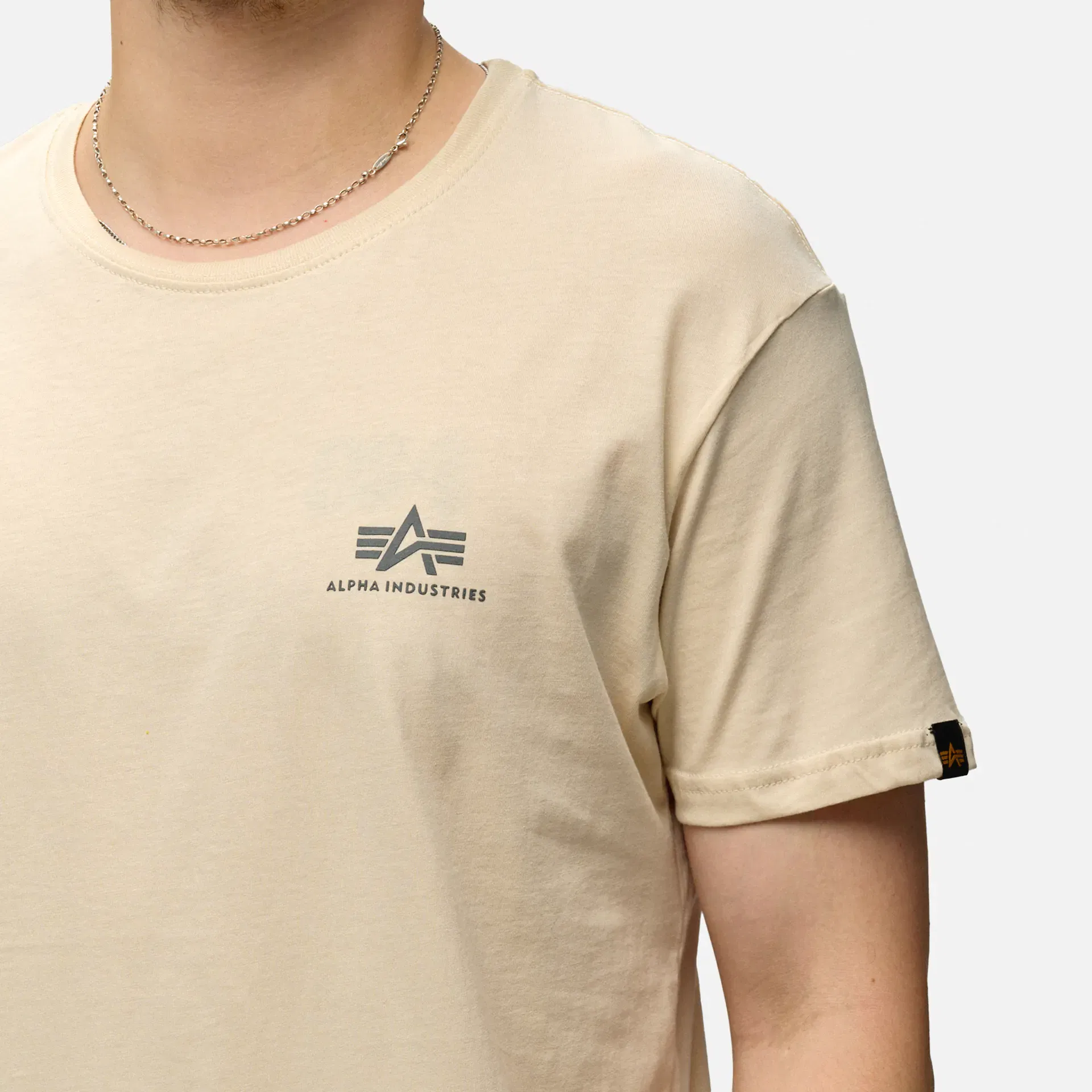 Alpha Industries Basic T-Shirt Small Logo Jet Stream White