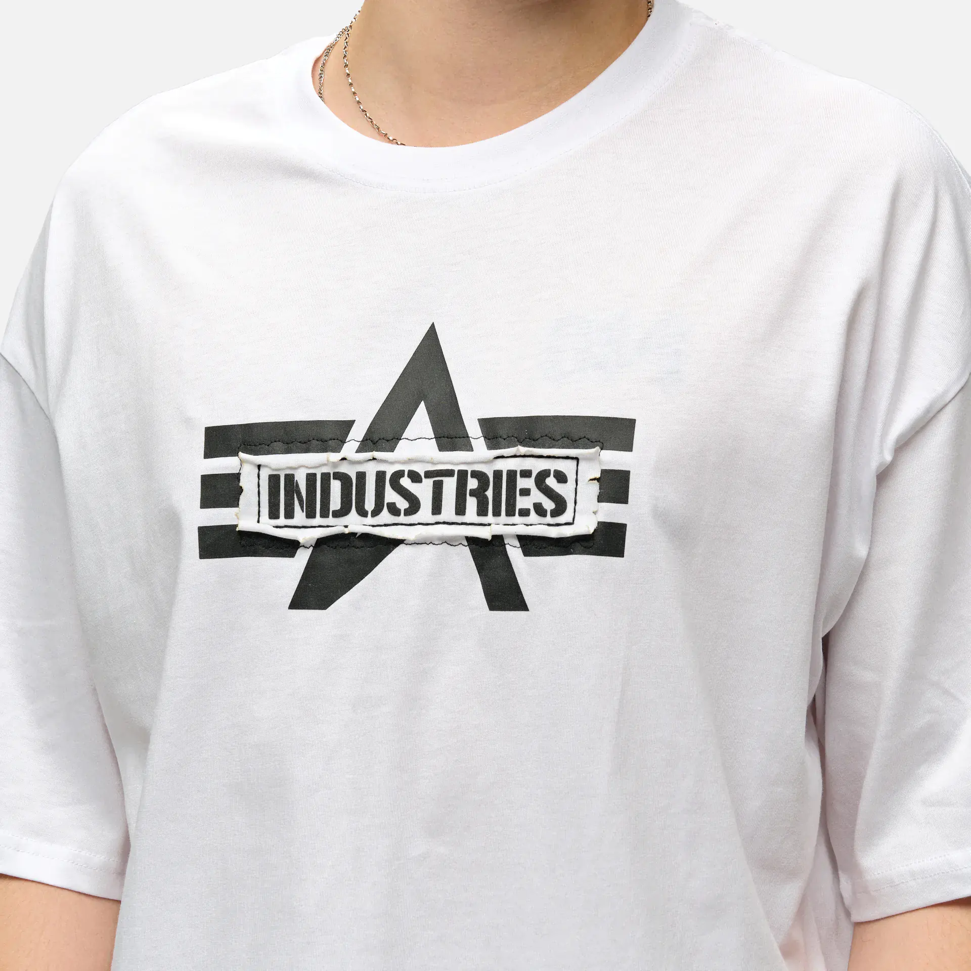 Alpha Industries Logo Edge T-Shirt White