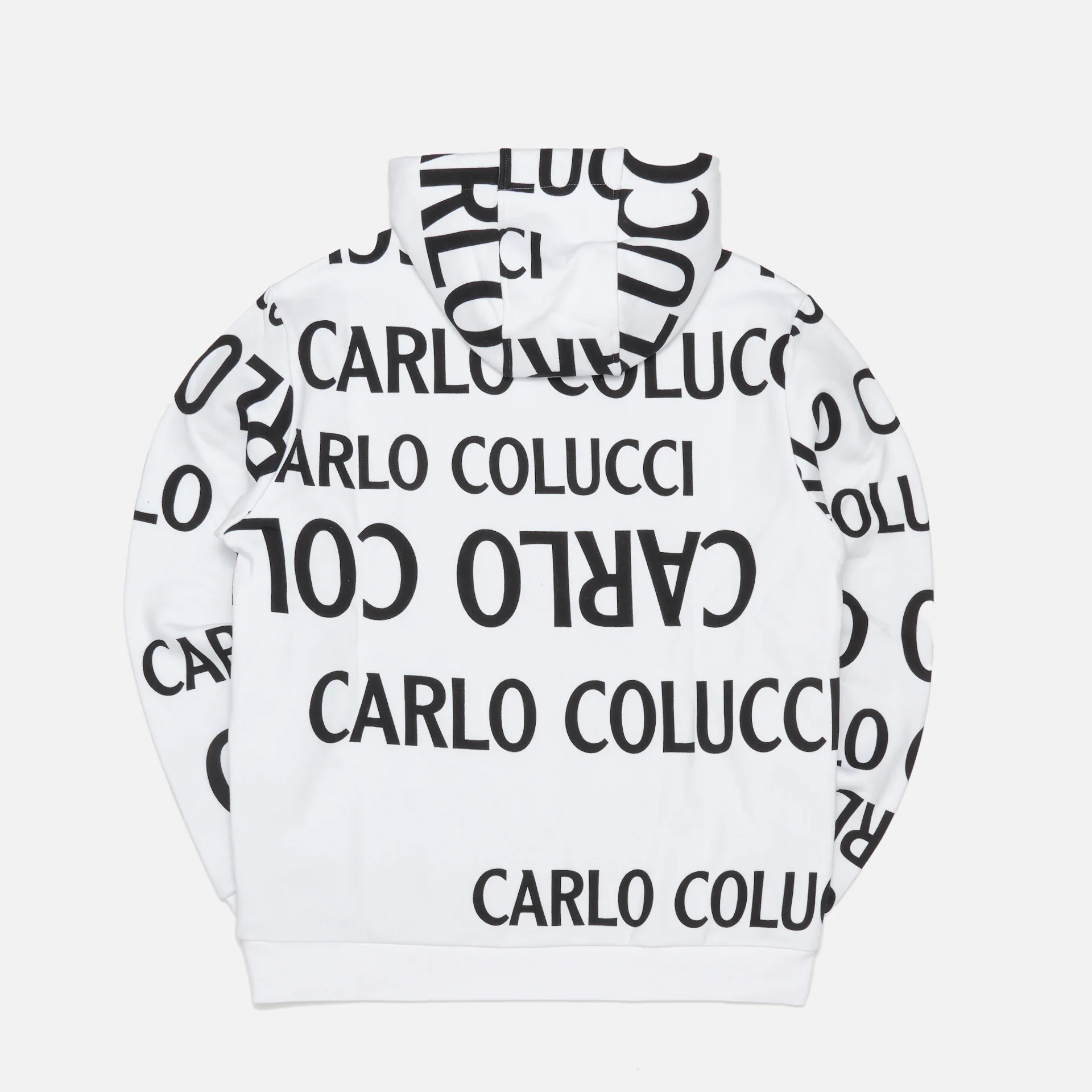 Carlo Colucci Black & White Drop Hoodie White