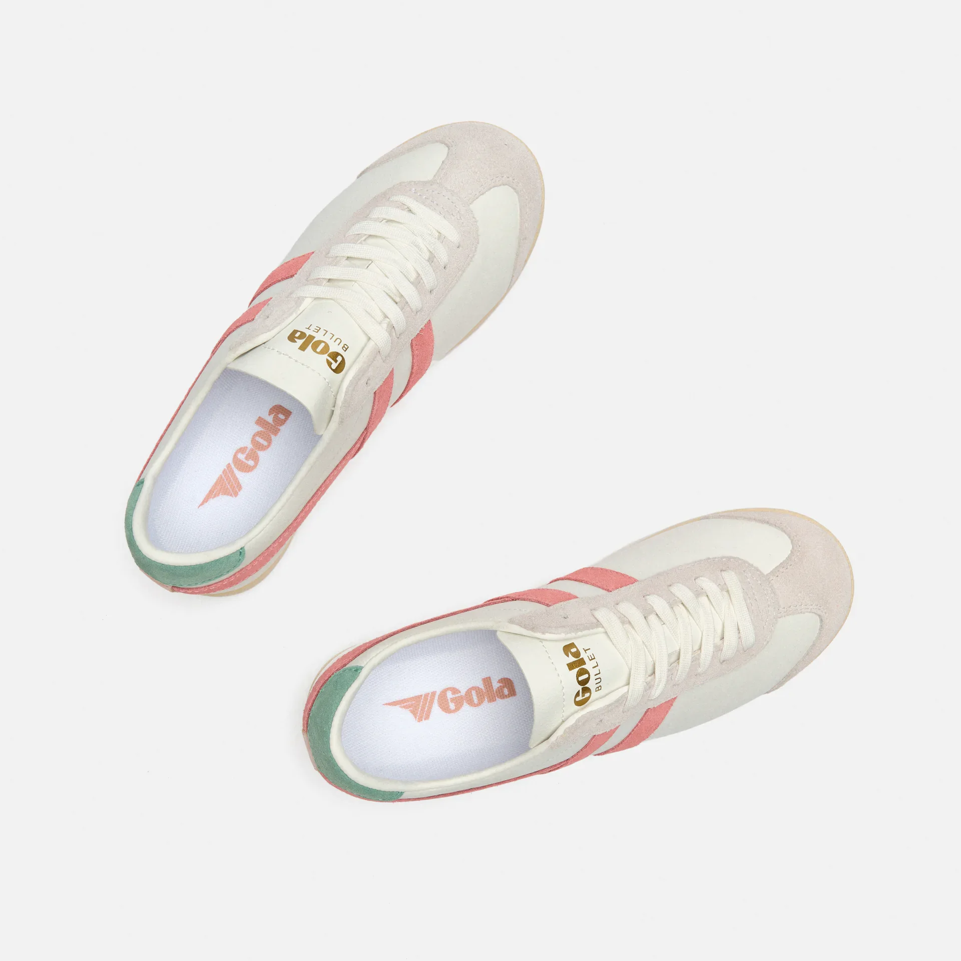 Gola Bullet Pure Sneaker White/Coral Pink/Green Mist