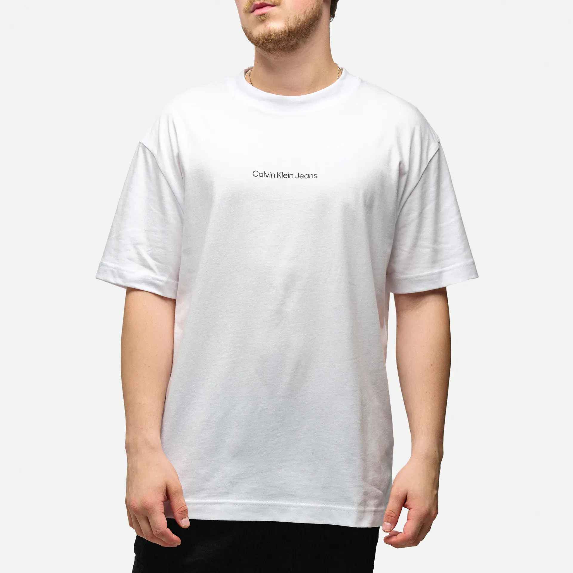 Calvin Klein Jeans Grid Monogram T-Shirt White