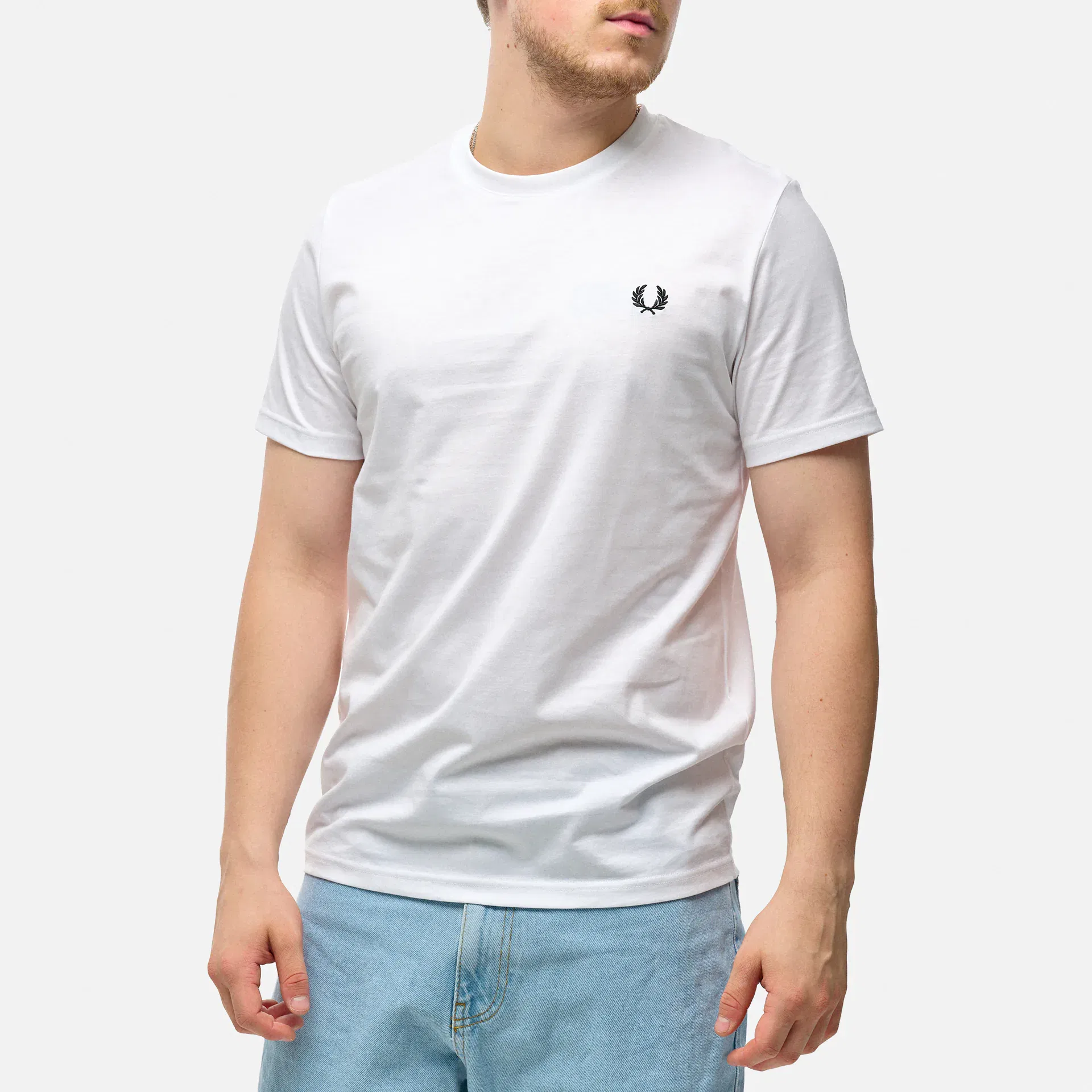 Fred Perry Rear Powder Laurel Graphic Tee White