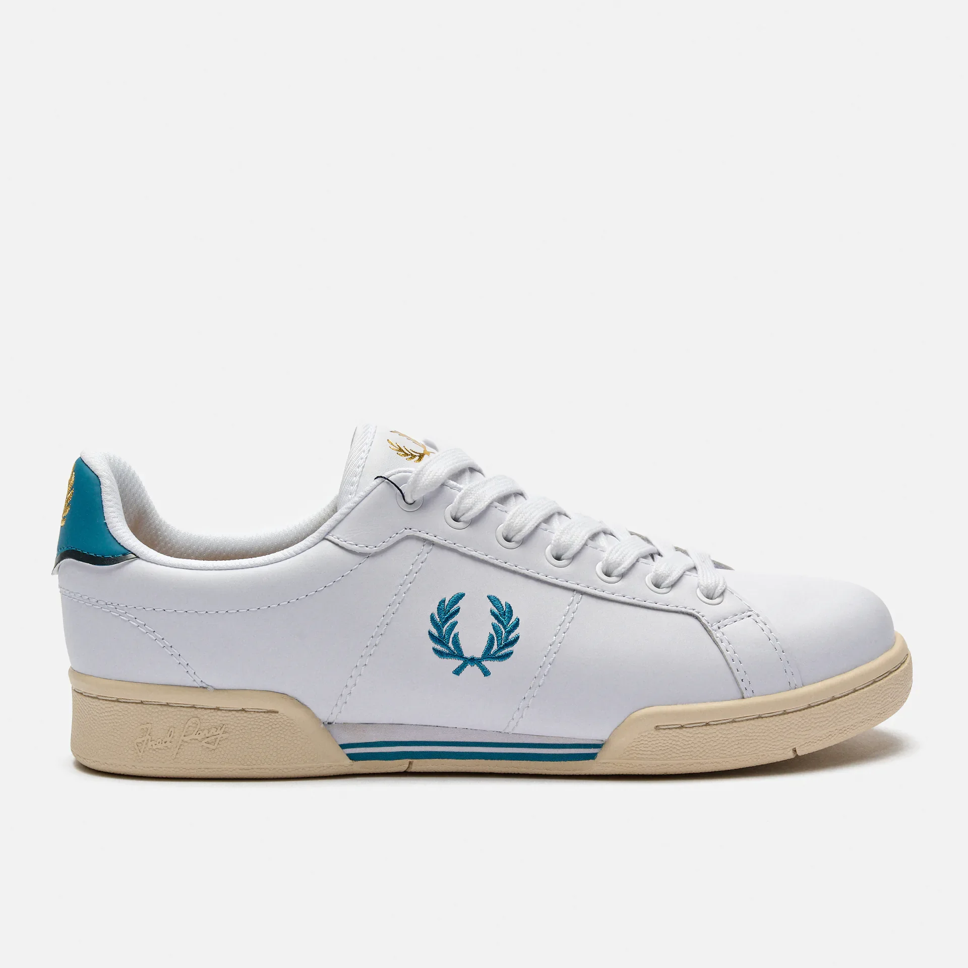 Fred Perry B722 Leather Sneakers White/Runaway Bay Ocean