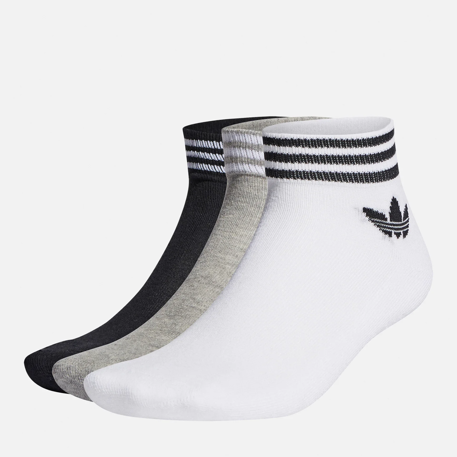 adidas Originals Trefoil Ankle Socks White/Black/Heather Grey