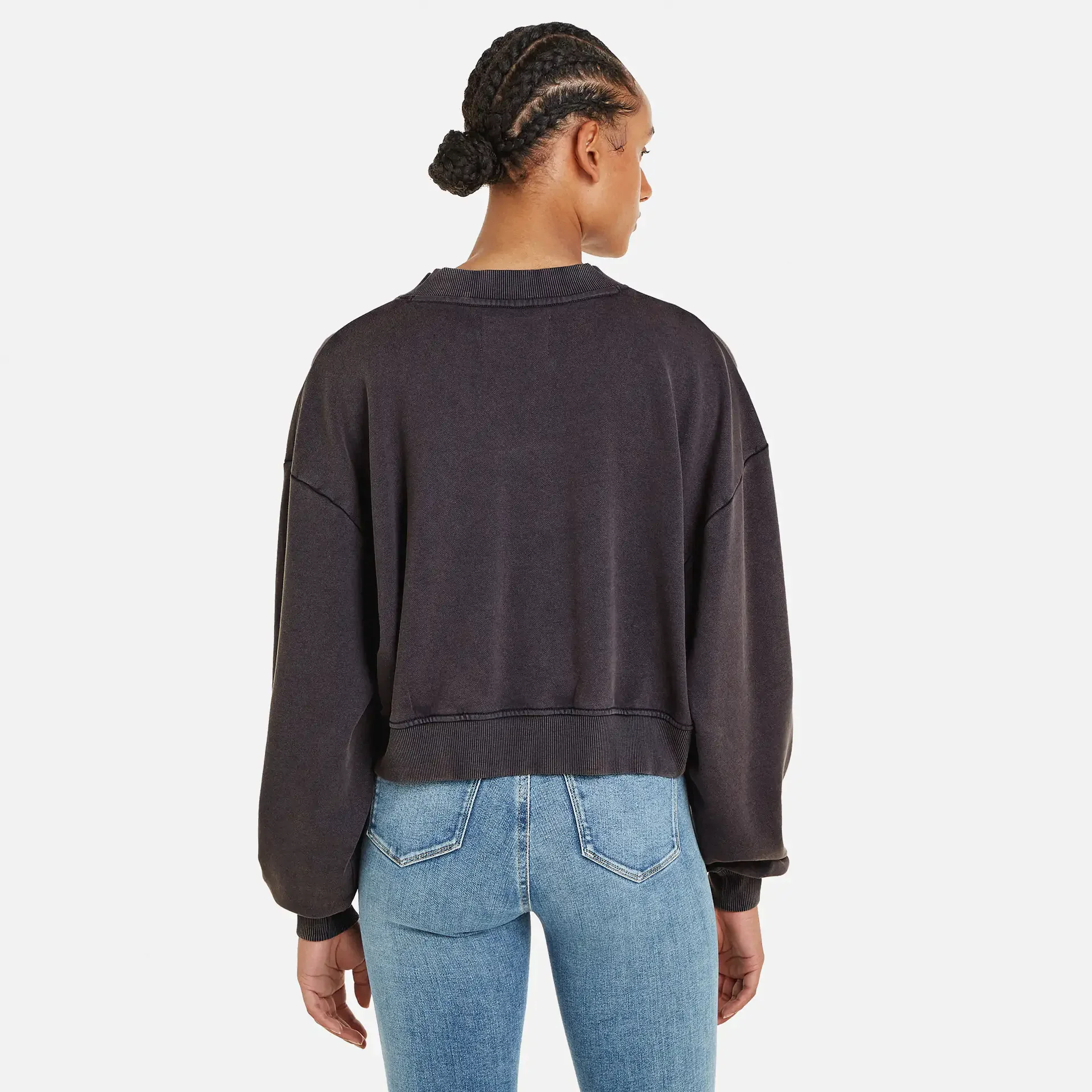 Calvin Klein Jeans Woven Label V-Neck Washed Black