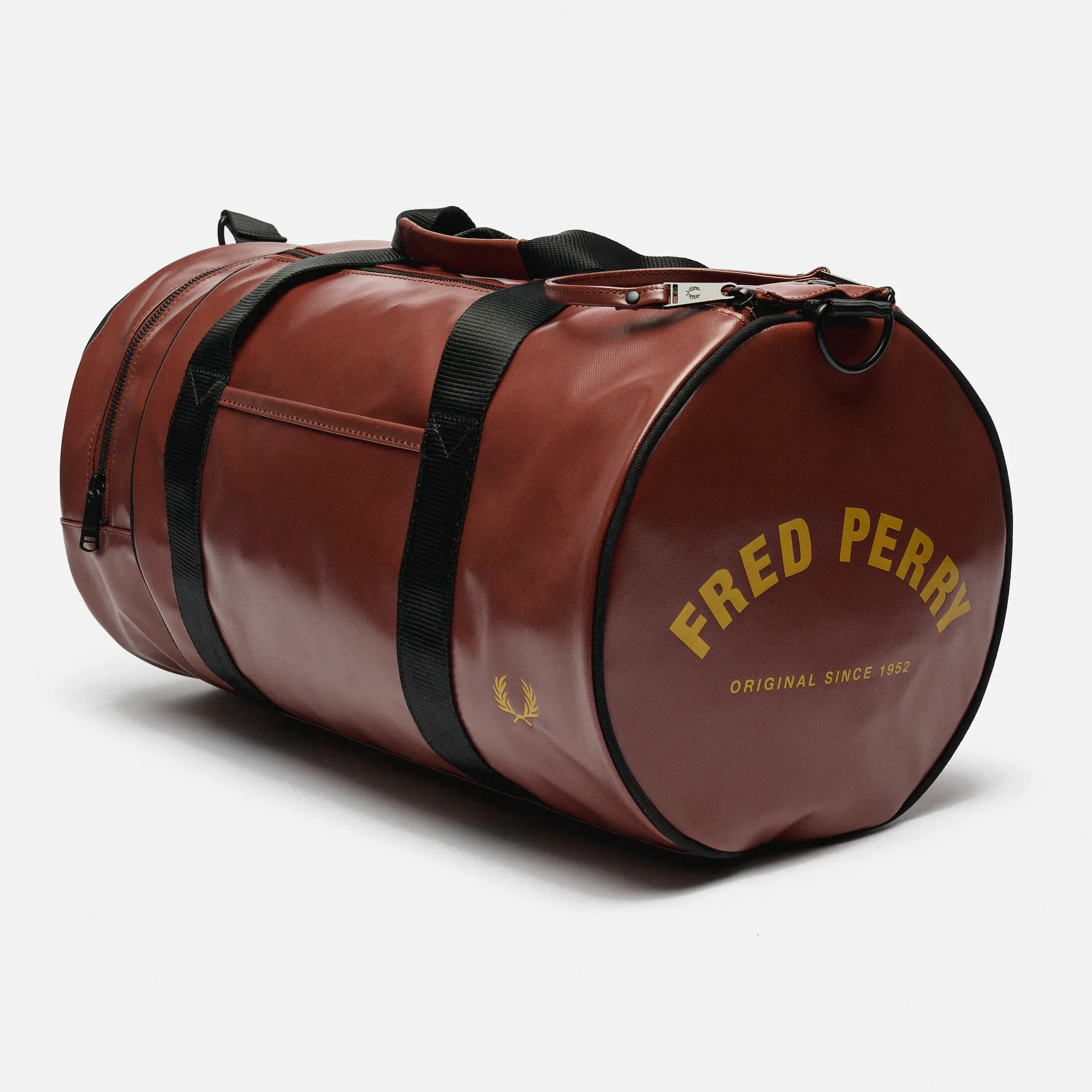 Fred Perry Tonal PU Barrel Bag Whisky Brown