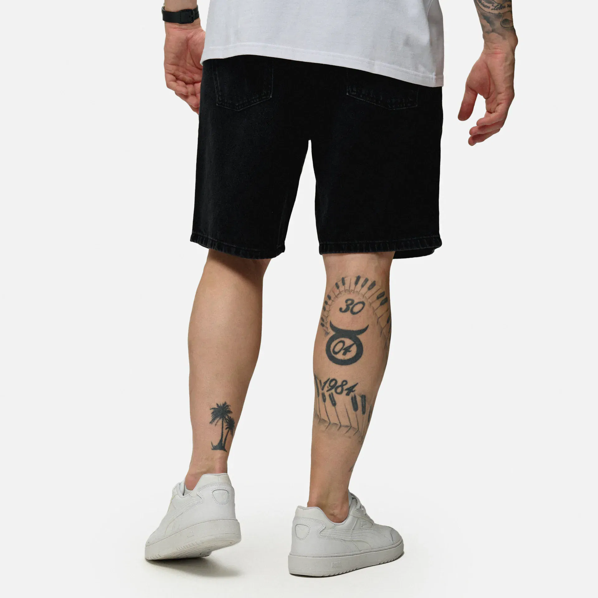 PEGADOR Earl Jeans Shorts Washed Black