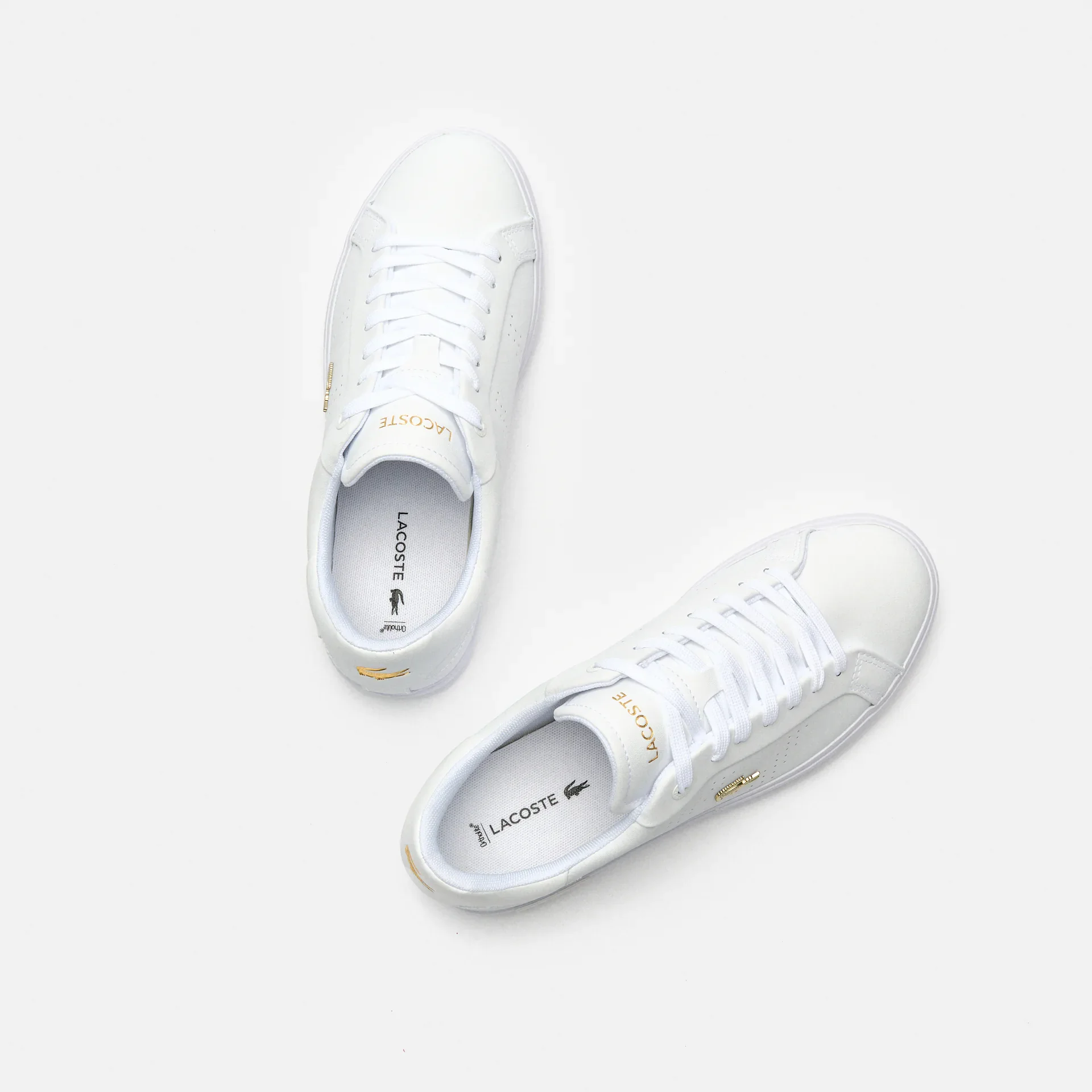 Lacoste Powercourt 2.0 Leather Sneaker White/Gold