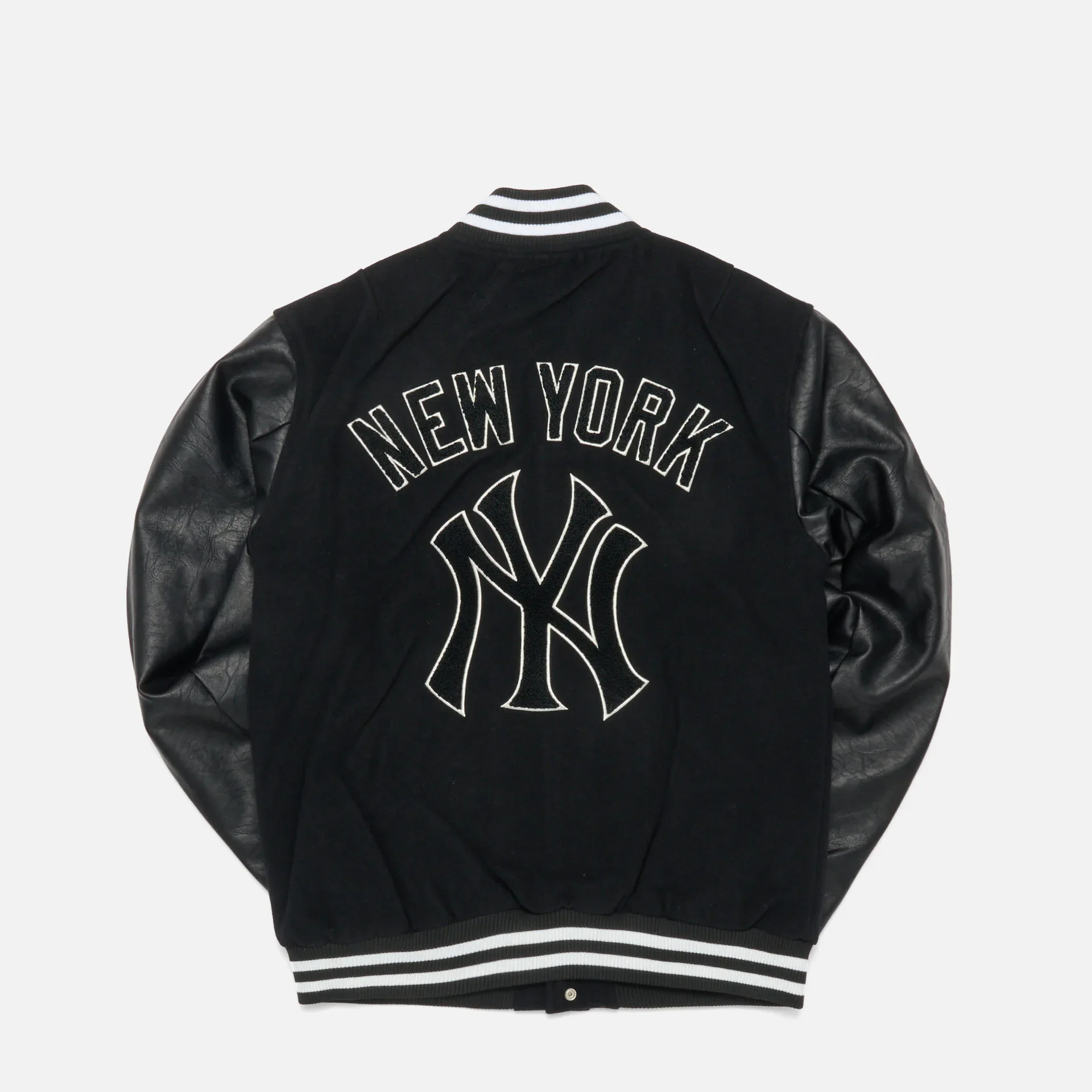 New Era MLB Large Logo Varsity Jacket Black/Off White