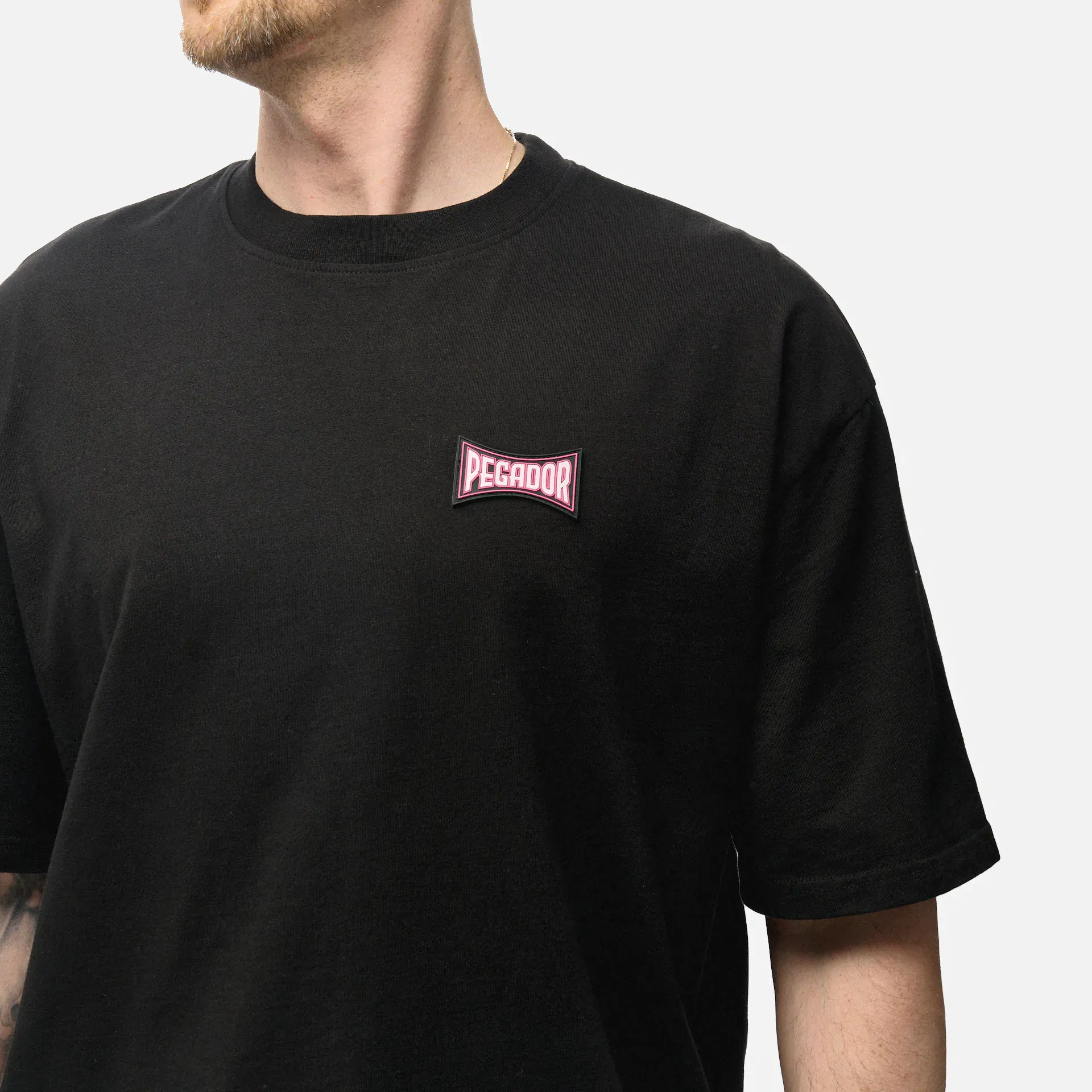 PEGADOR Dacko Oversized T-Shirt Washed Black Bubblegum