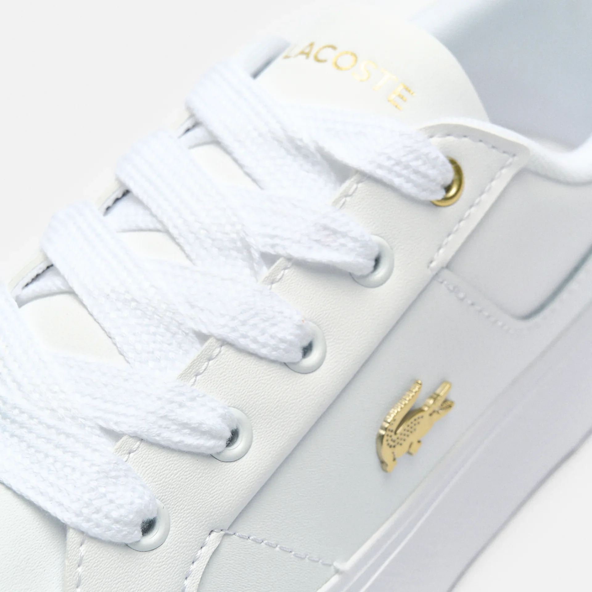 Lacoste Ziane Platform Leather Sneakers White/Gold