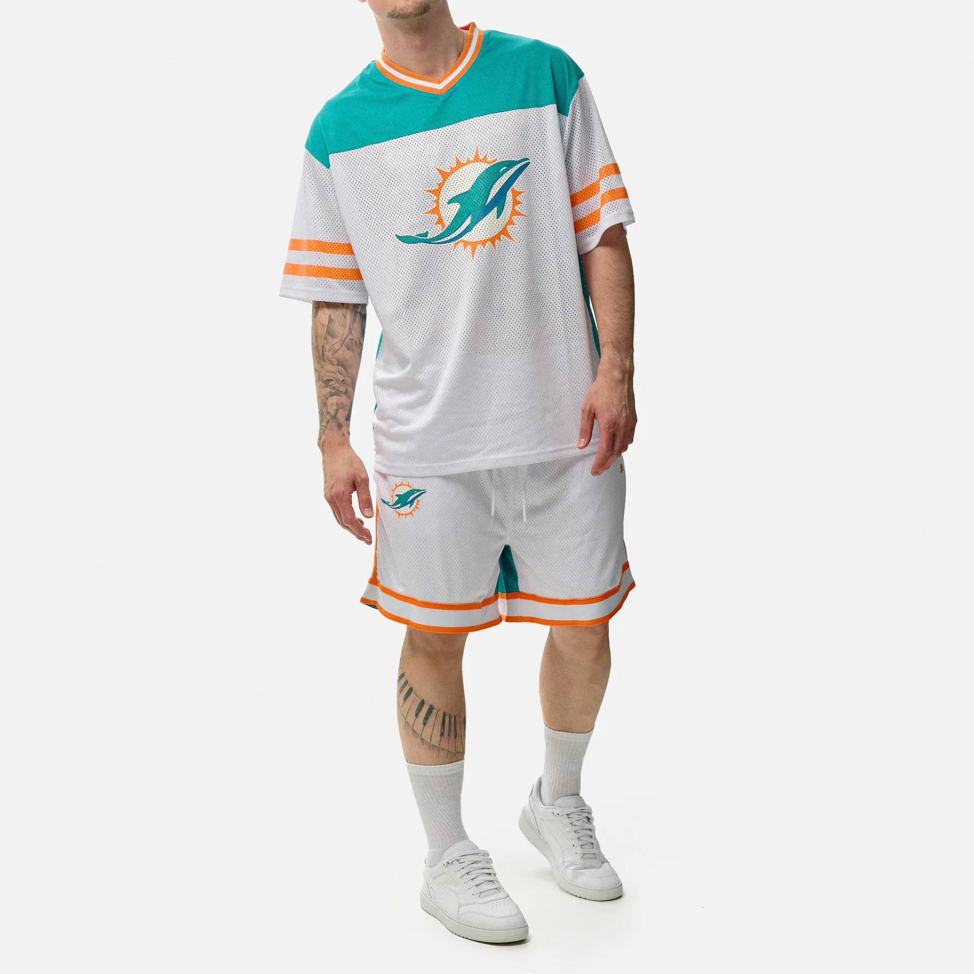 New Era NFL Miami Dolphins Color Block Shorts White