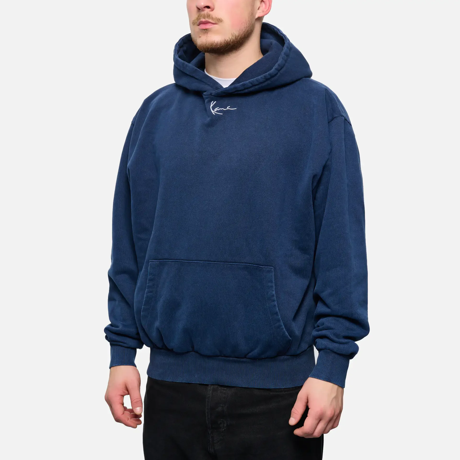 Karl Kani Small Signature OS Heavy Sweat Washed Hoodie Navy