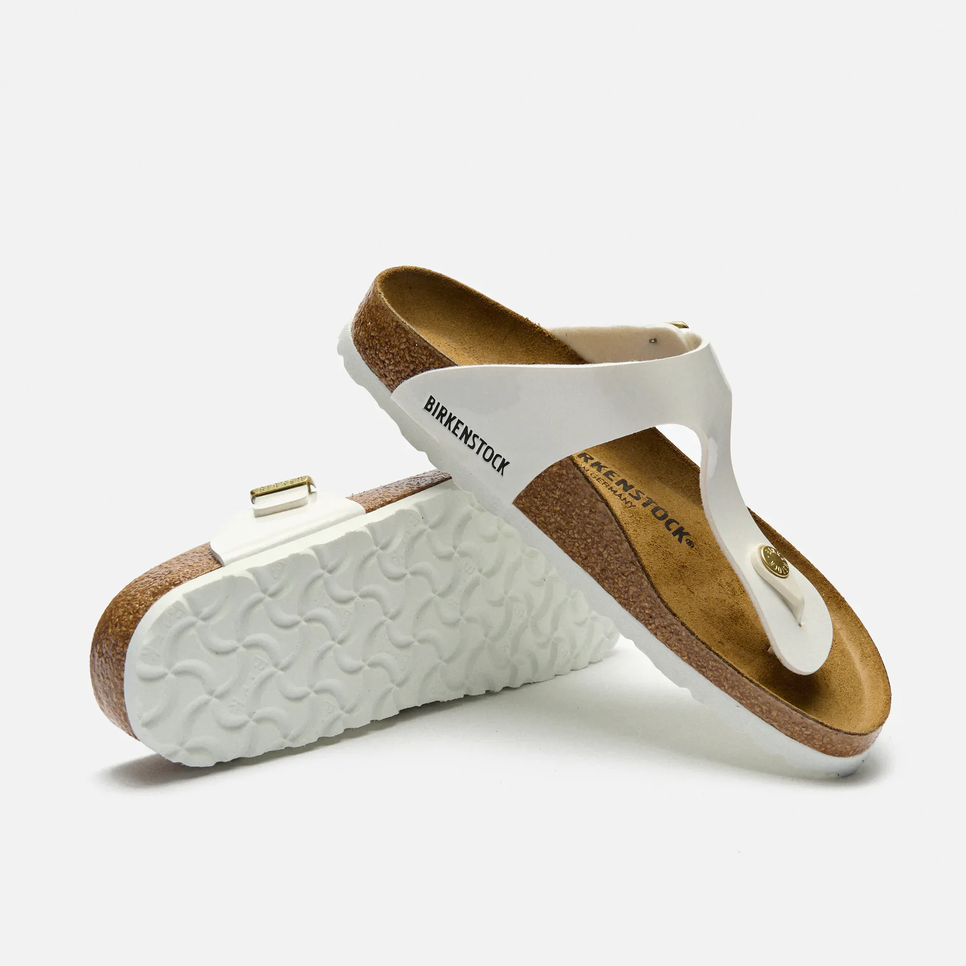 Birkenstock Gizeh Birko-Flor Sandals Patent White