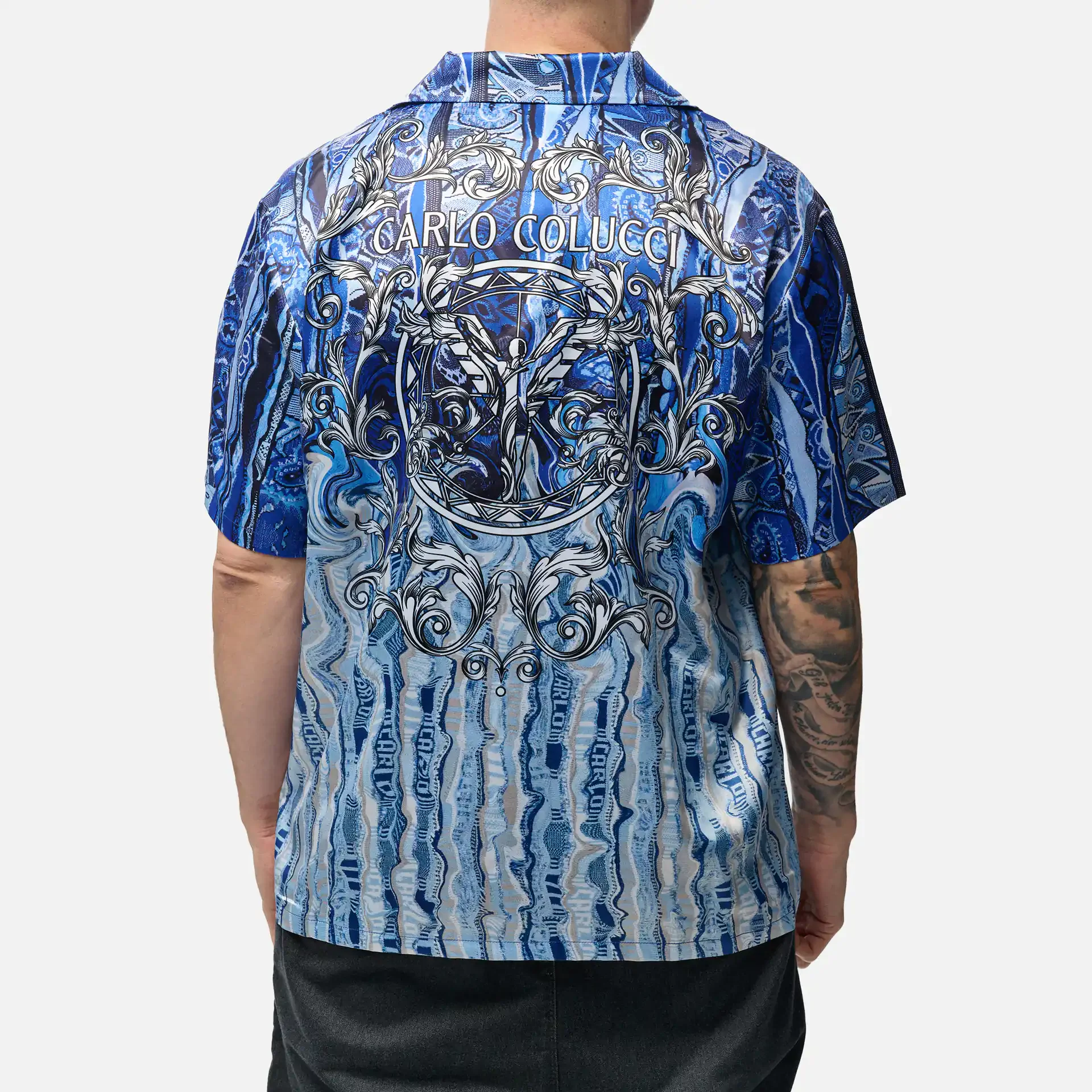 Carlo Colucci Oversize Fit Fusion Shirt Blue