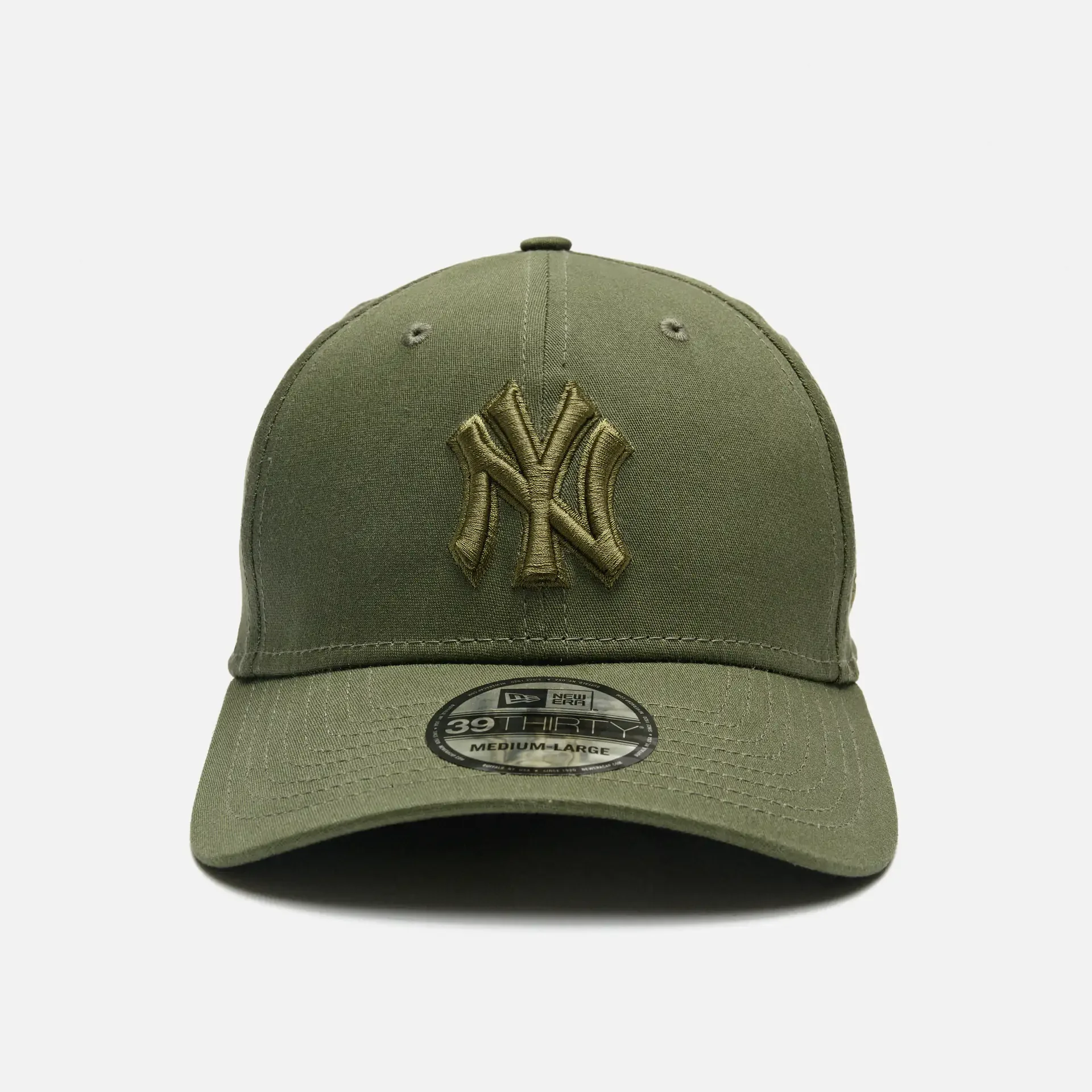 New Era MLB NY Yankees Outline 39Thirty Stretch Fit Cap Olive