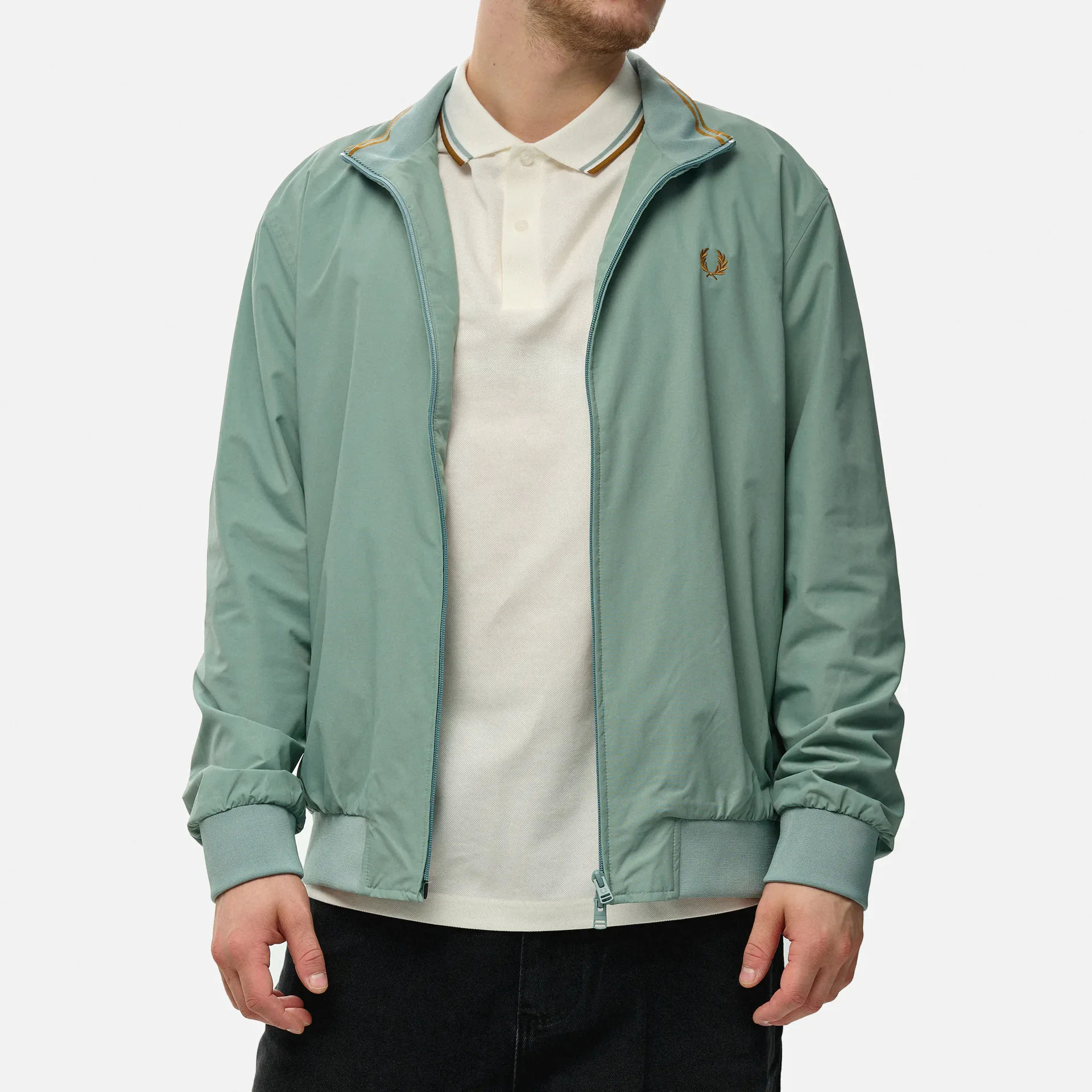 Fred Perry Brentham Jacket Silver Blue