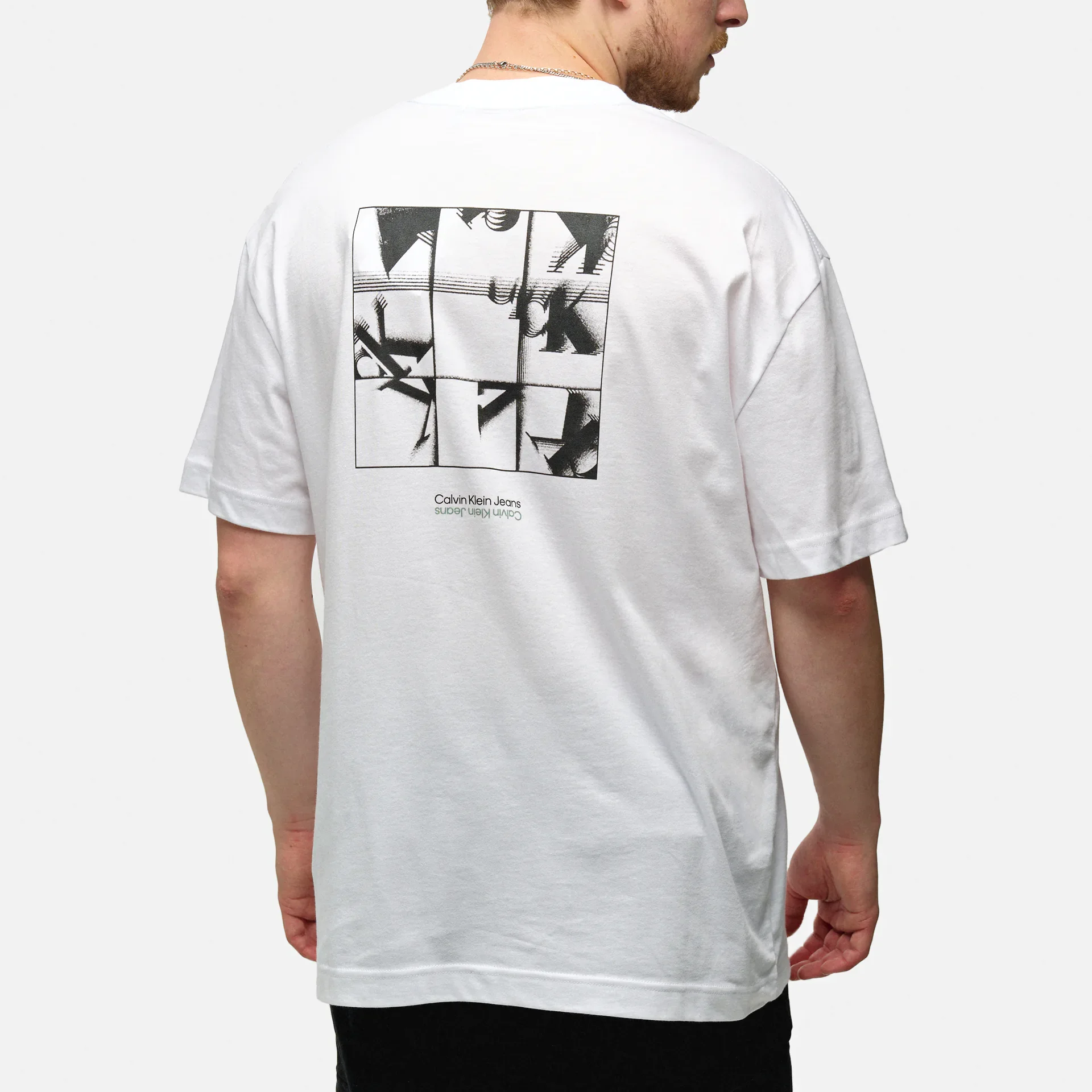 Calvin Klein Jeans Grid Monogram T-Shirt White