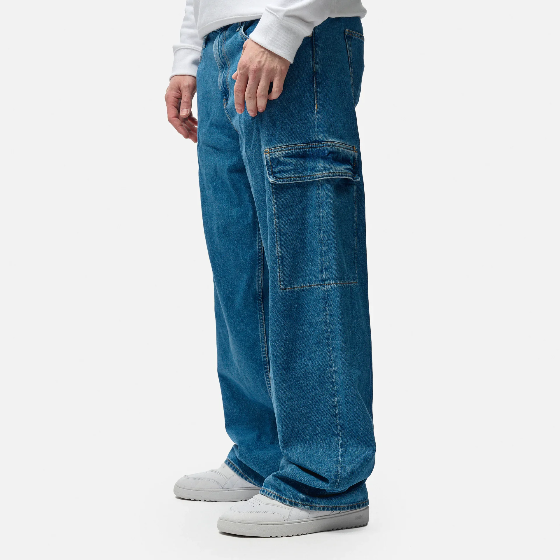 Calvin Klein Jeans 90`s Loose Cargo Jeans Denim