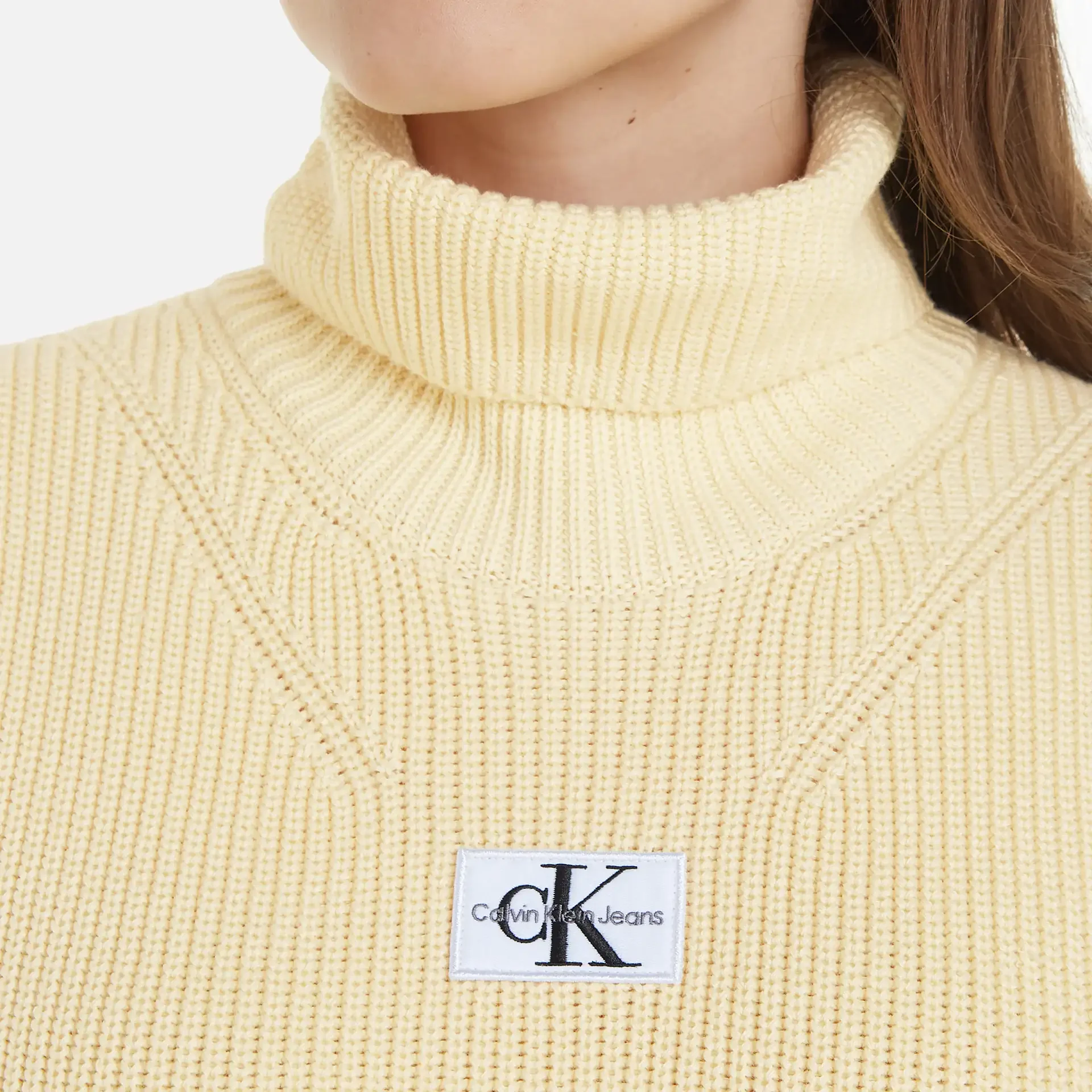 Calvin Klein Jeans Woven Label Sweater Vest Yellow
