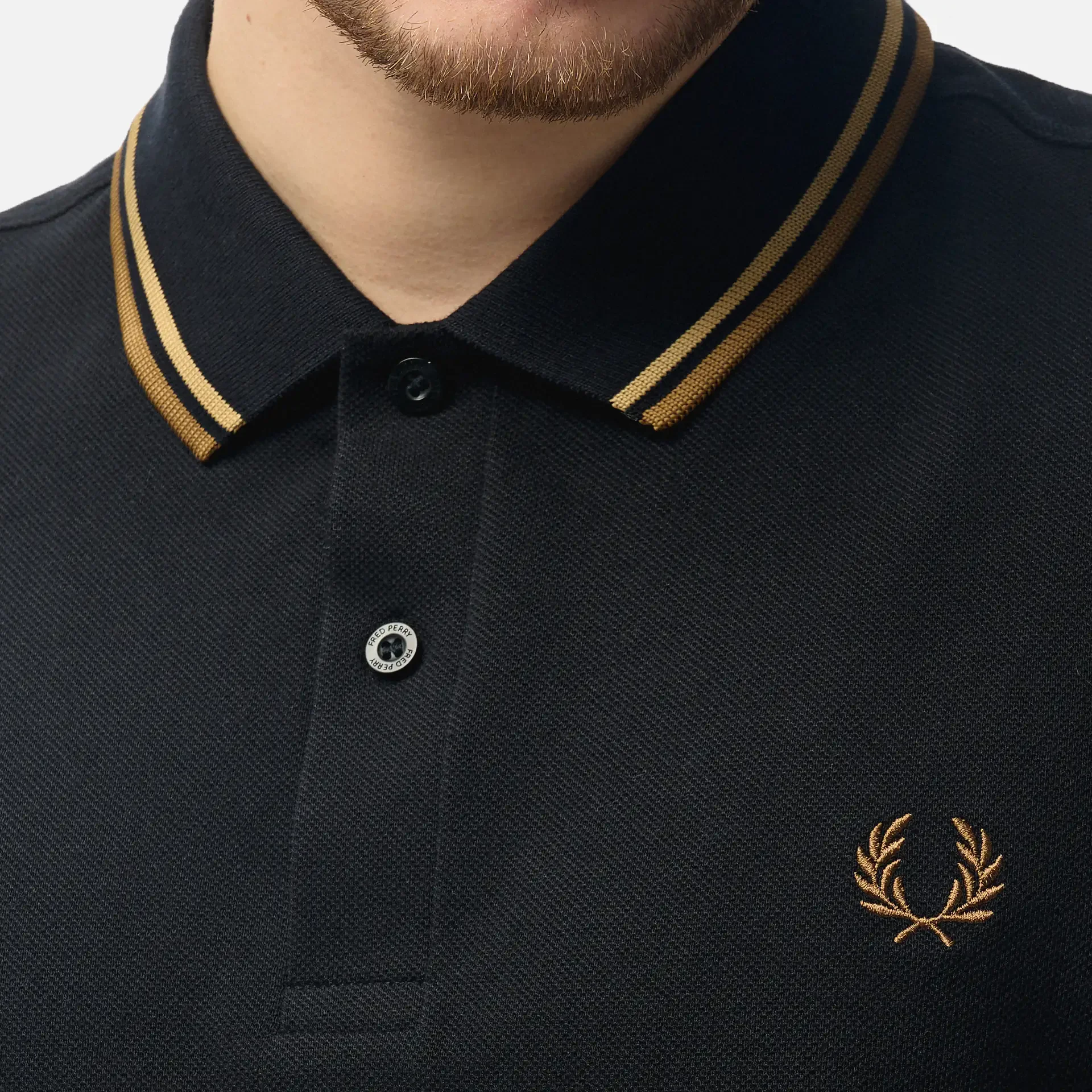 Fred Perry Twin Tipped Polo Shirt Black/Warm Stone/Shaded Stone