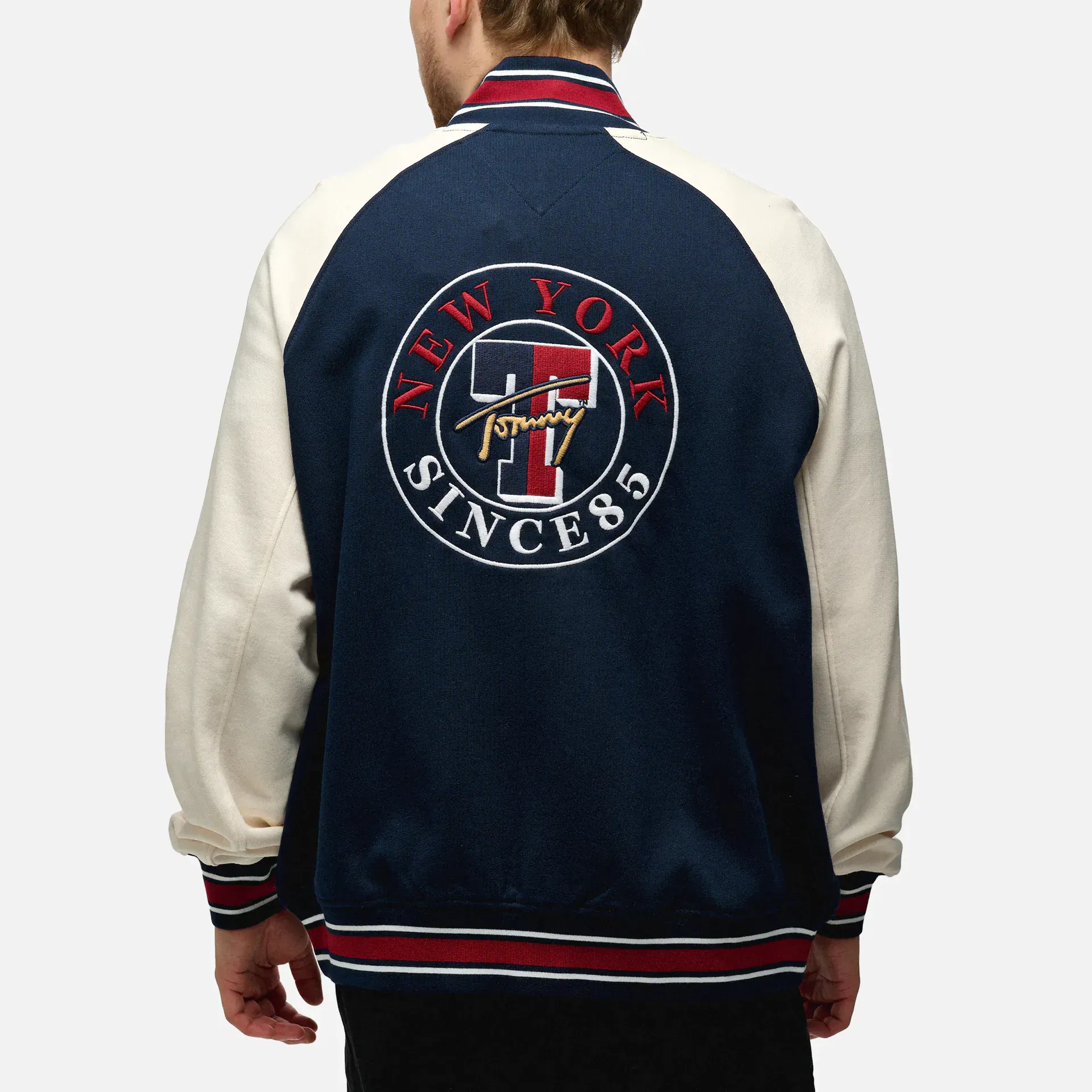 Tommy Jeans Relaxed Circle Varsity Bomber Jacket Blue