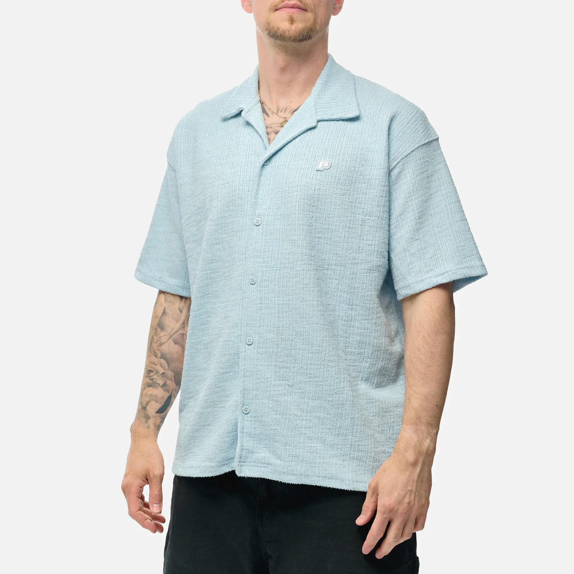 PEGADOR Libco Structured Knit Shirt Baby Blue