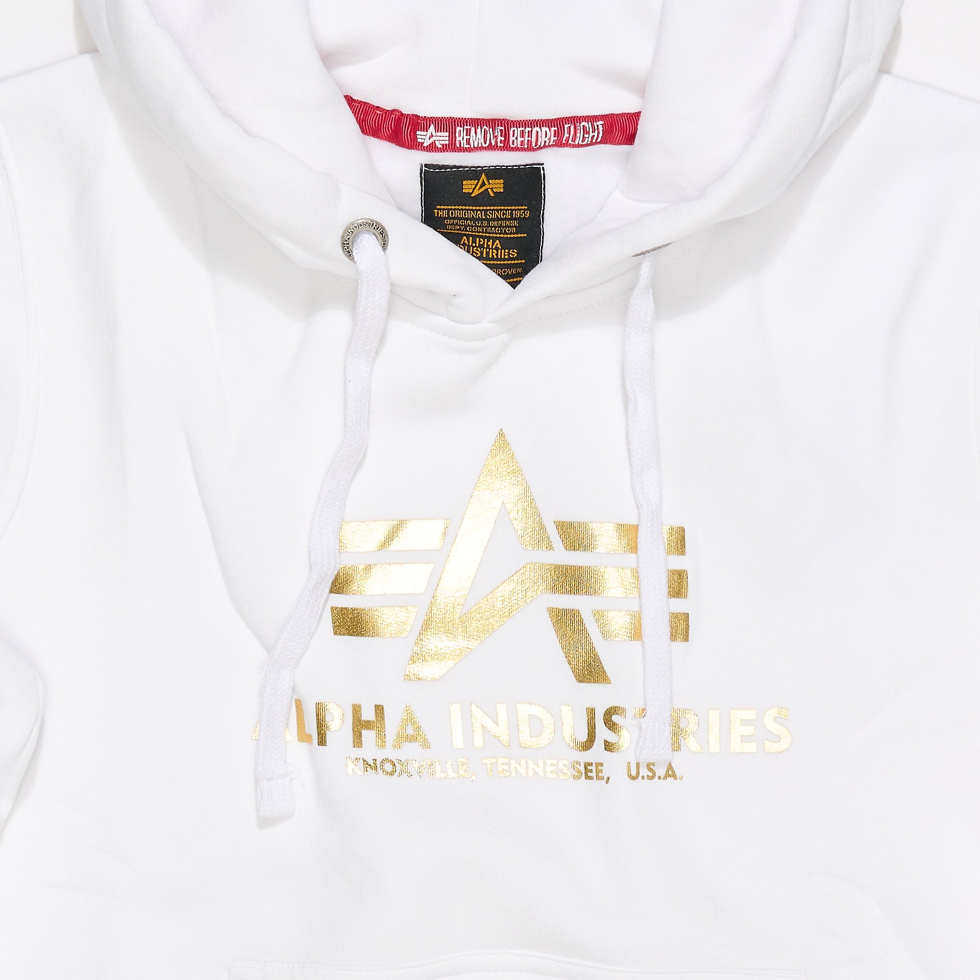 Alpha Industries Basic Hoody White / Yellow Gold