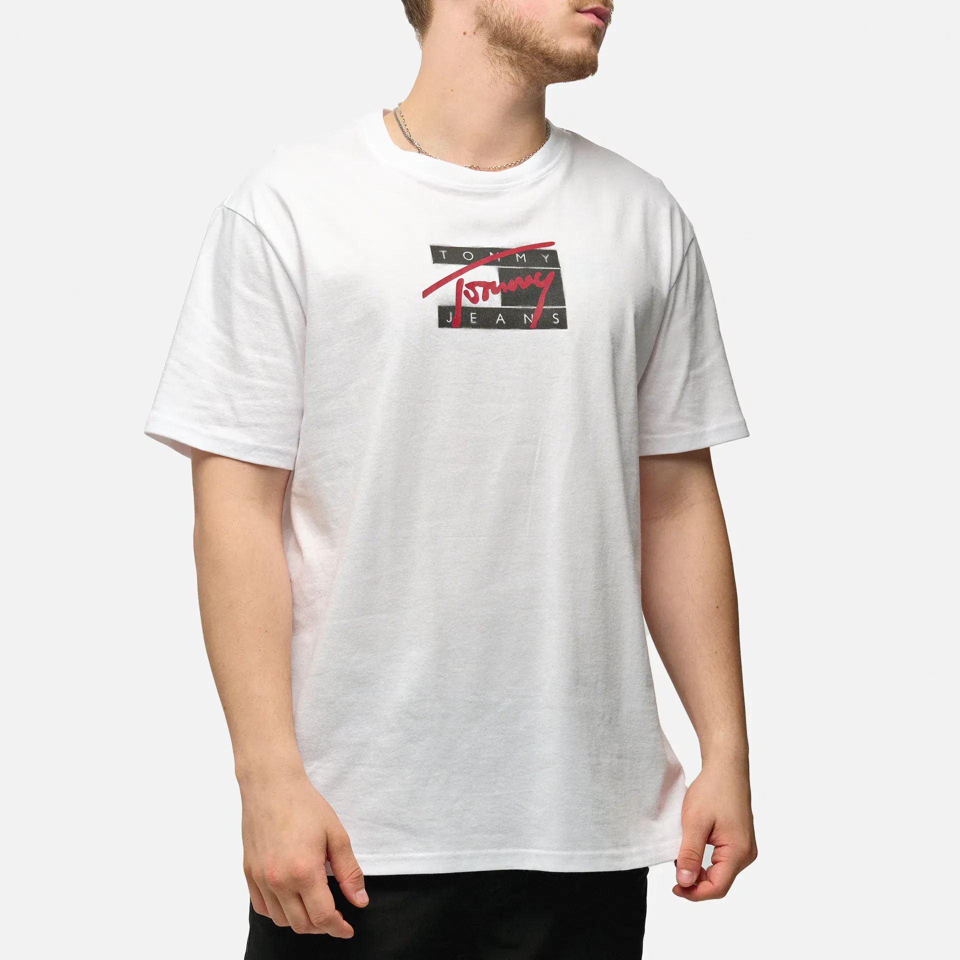 Tommy Jeans Regular Street Sig Flag T-Shirt White