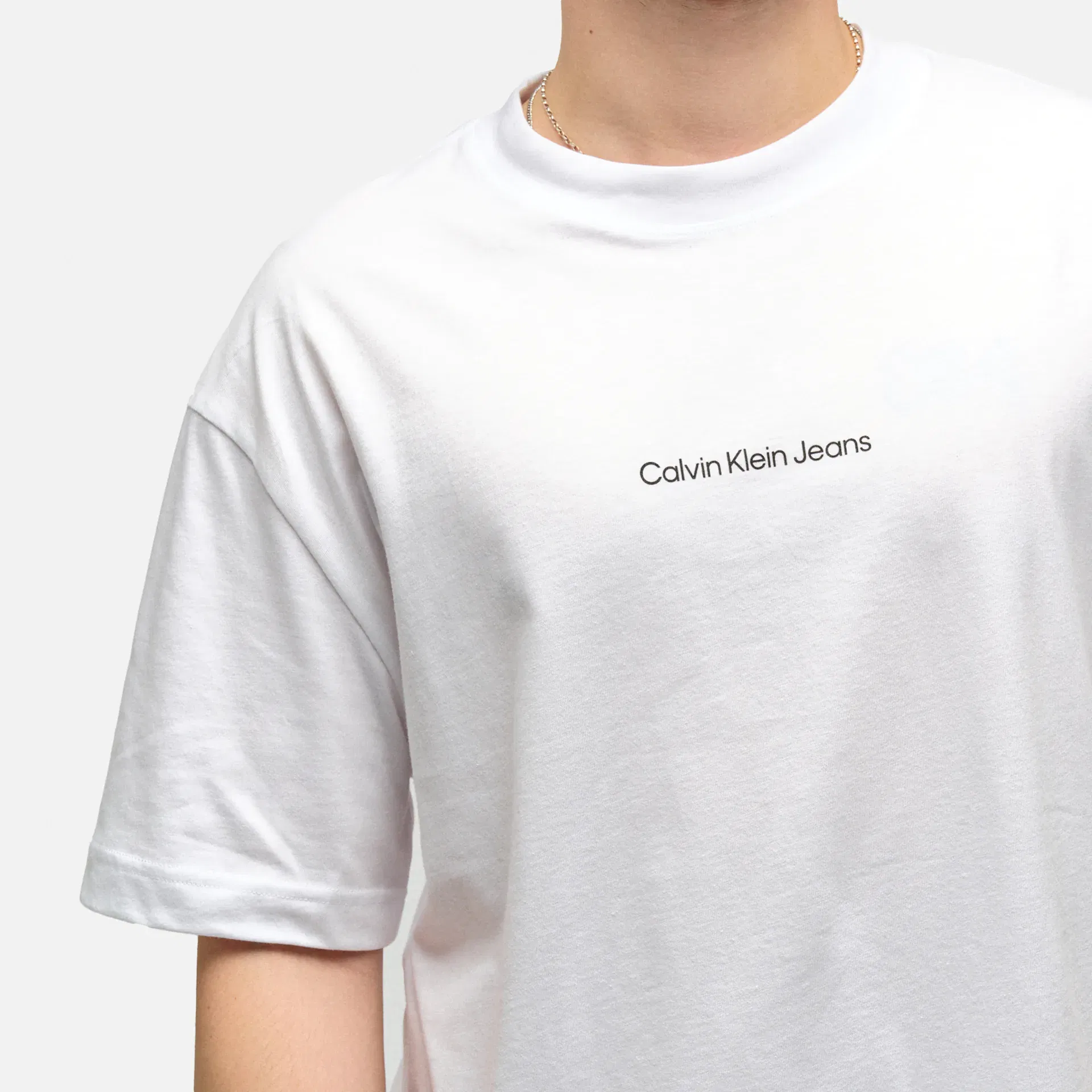 Calvin Klein Jeans Grid Monogram T-Shirt White