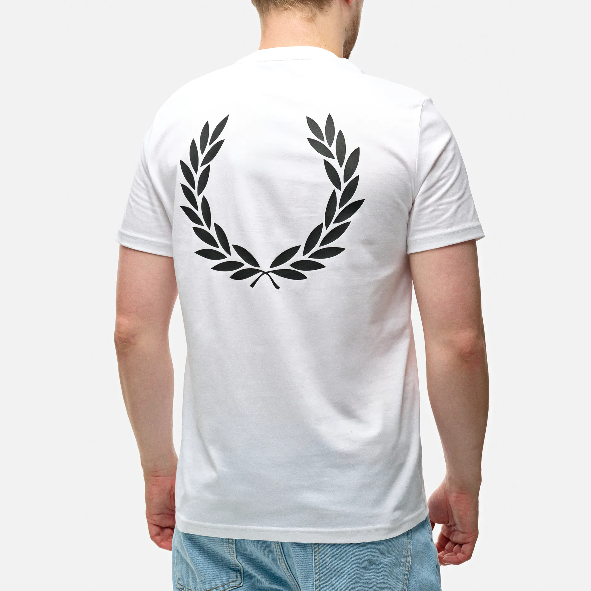 Fred Perry Rear Powder Laurel Graphic Tee White