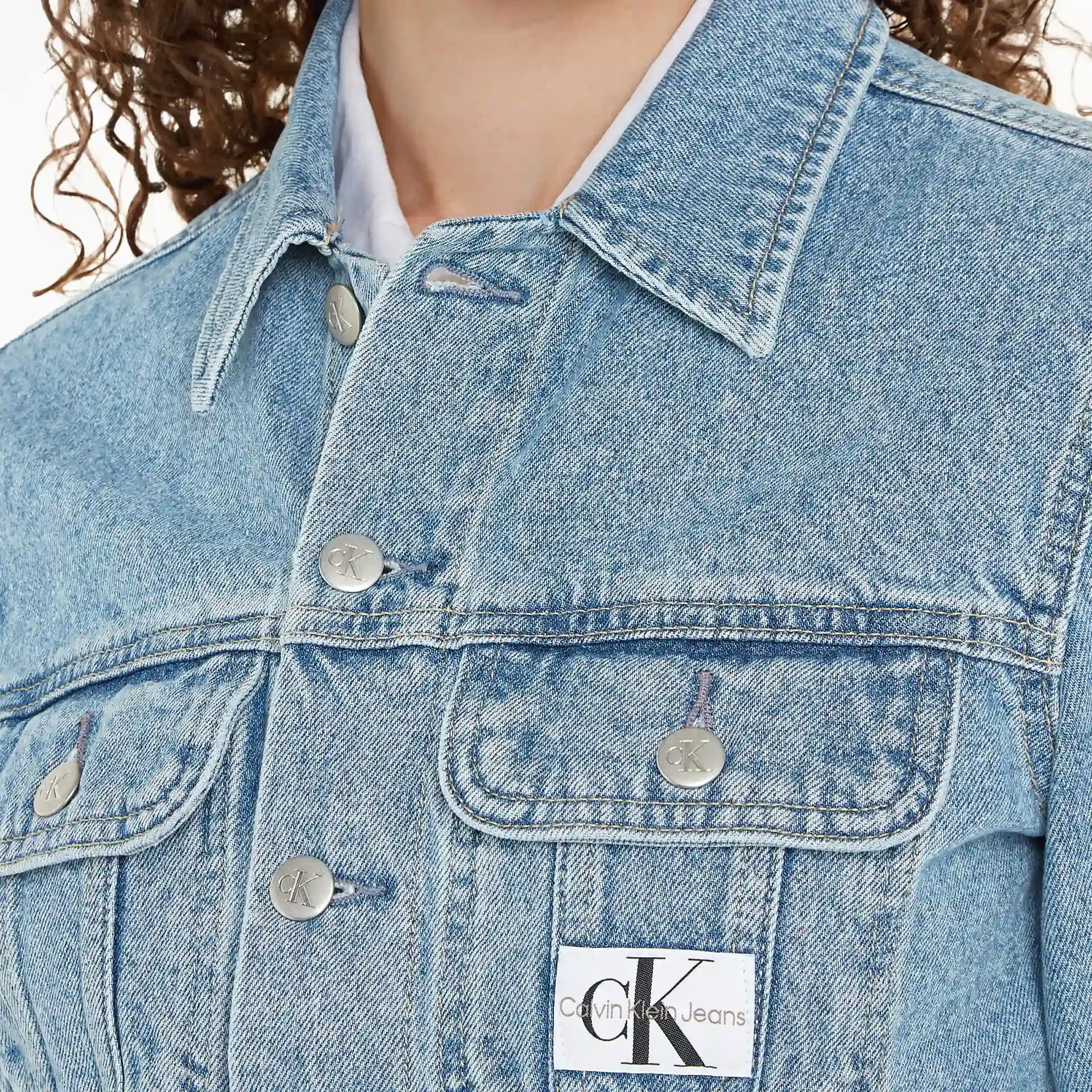 Calvin Klein Jeans Cropped 90s Jacket Denim Light