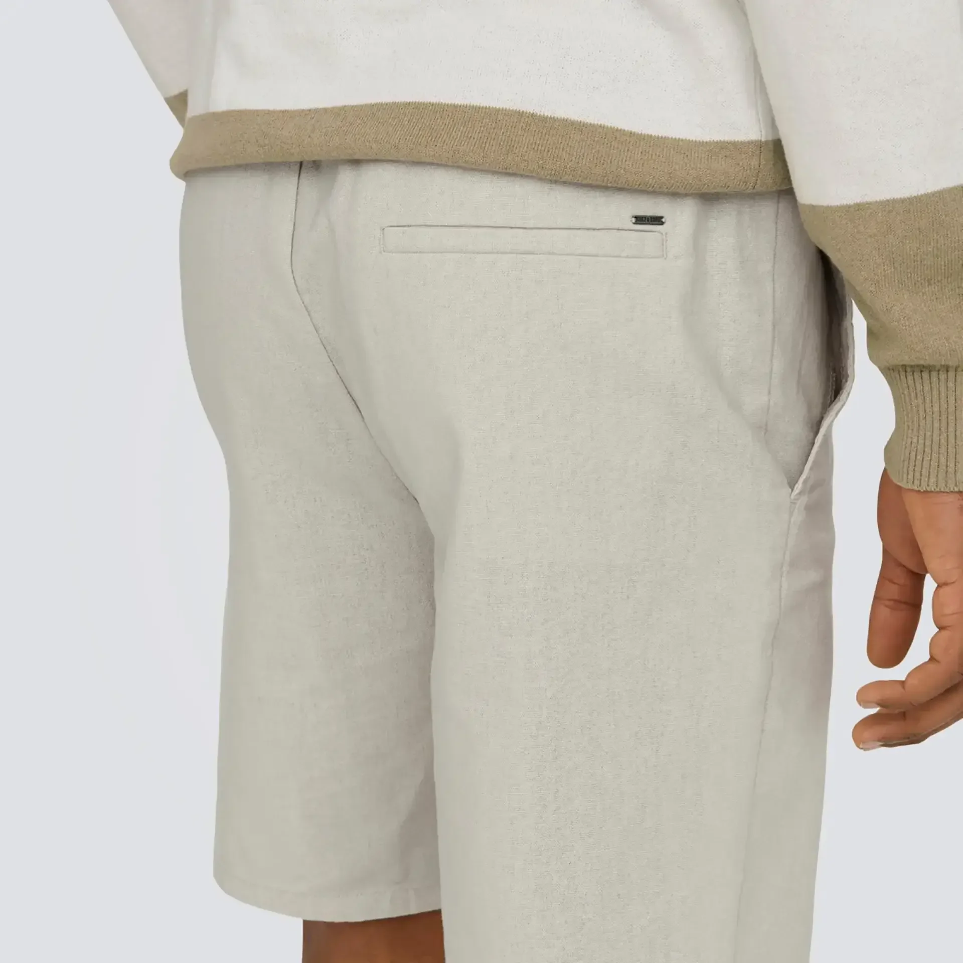 Only & Sons onsLinus Linen Shorts Silver Lining