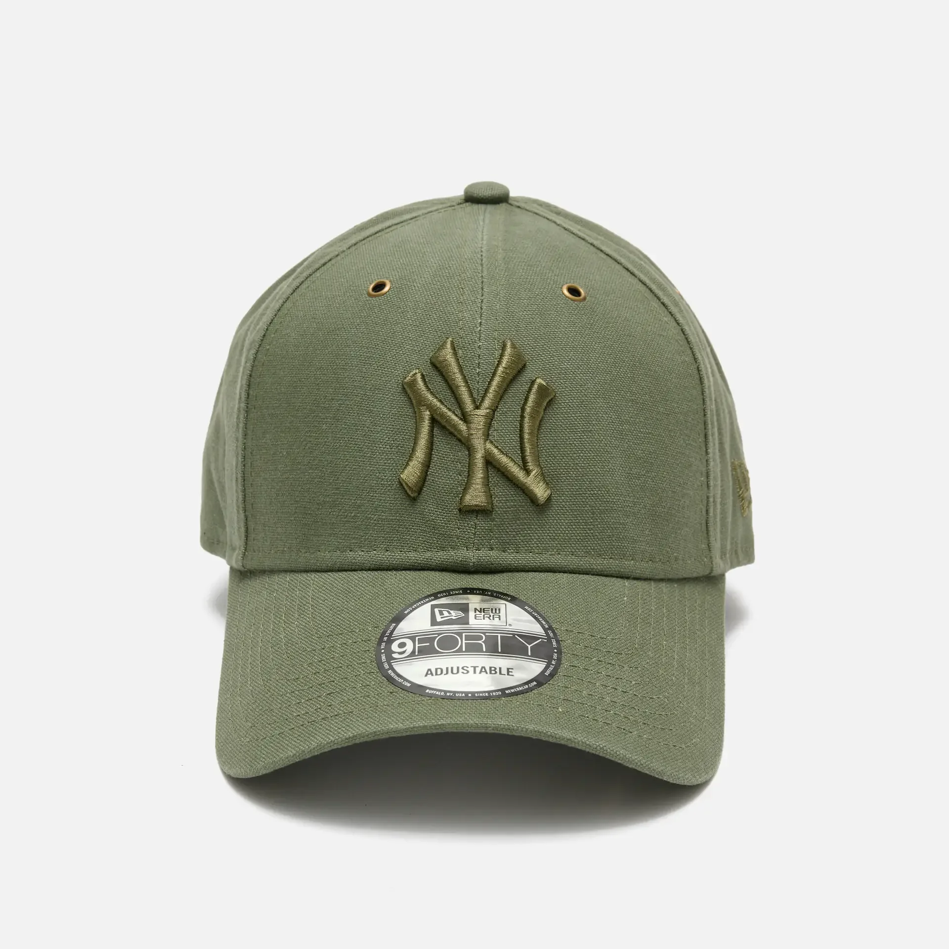 New Era MLB NY Yankees Washed Canvas 9Forty Strapback Cap New Olive