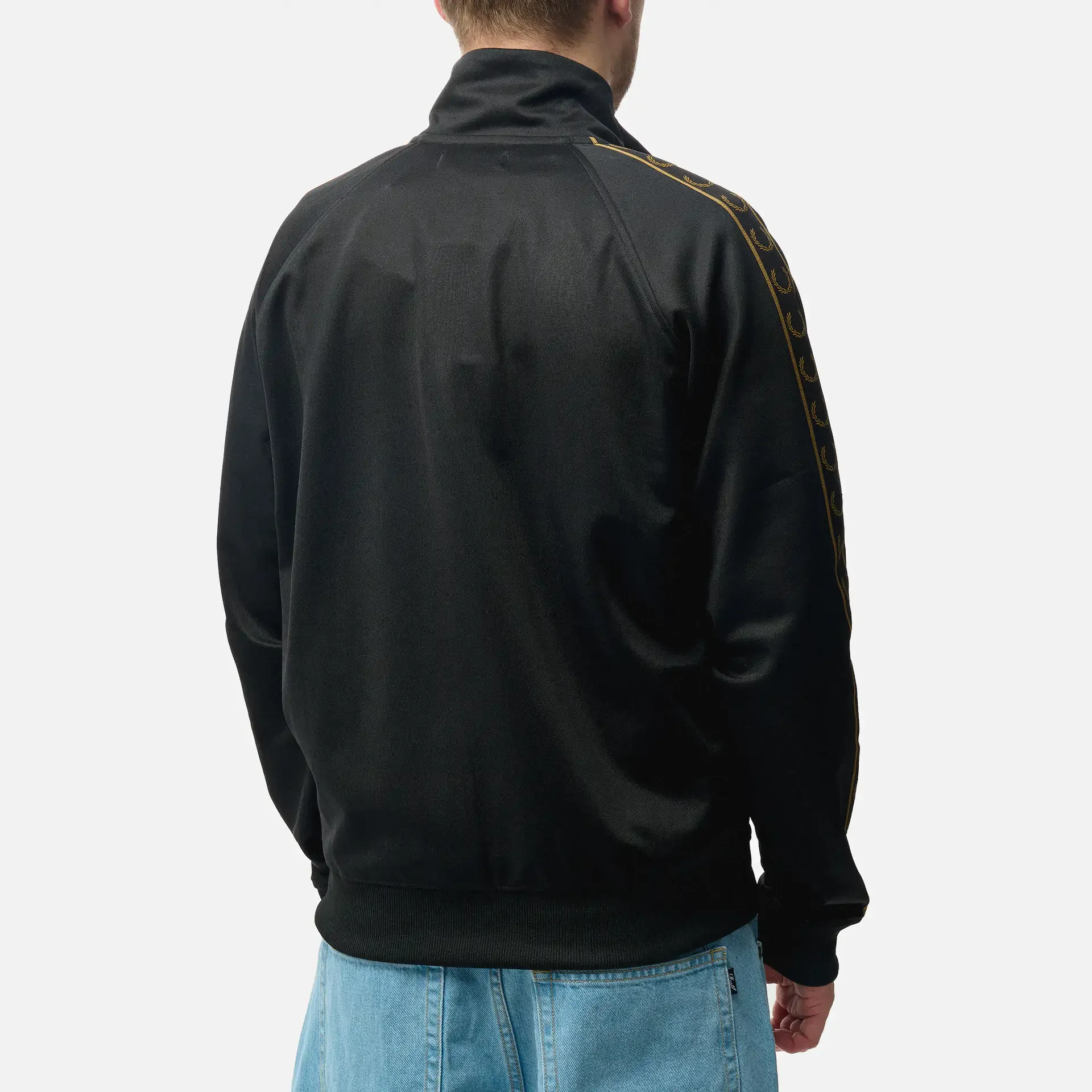 Fred Perry Contrast Tape Track Jacket Black/Warmstone