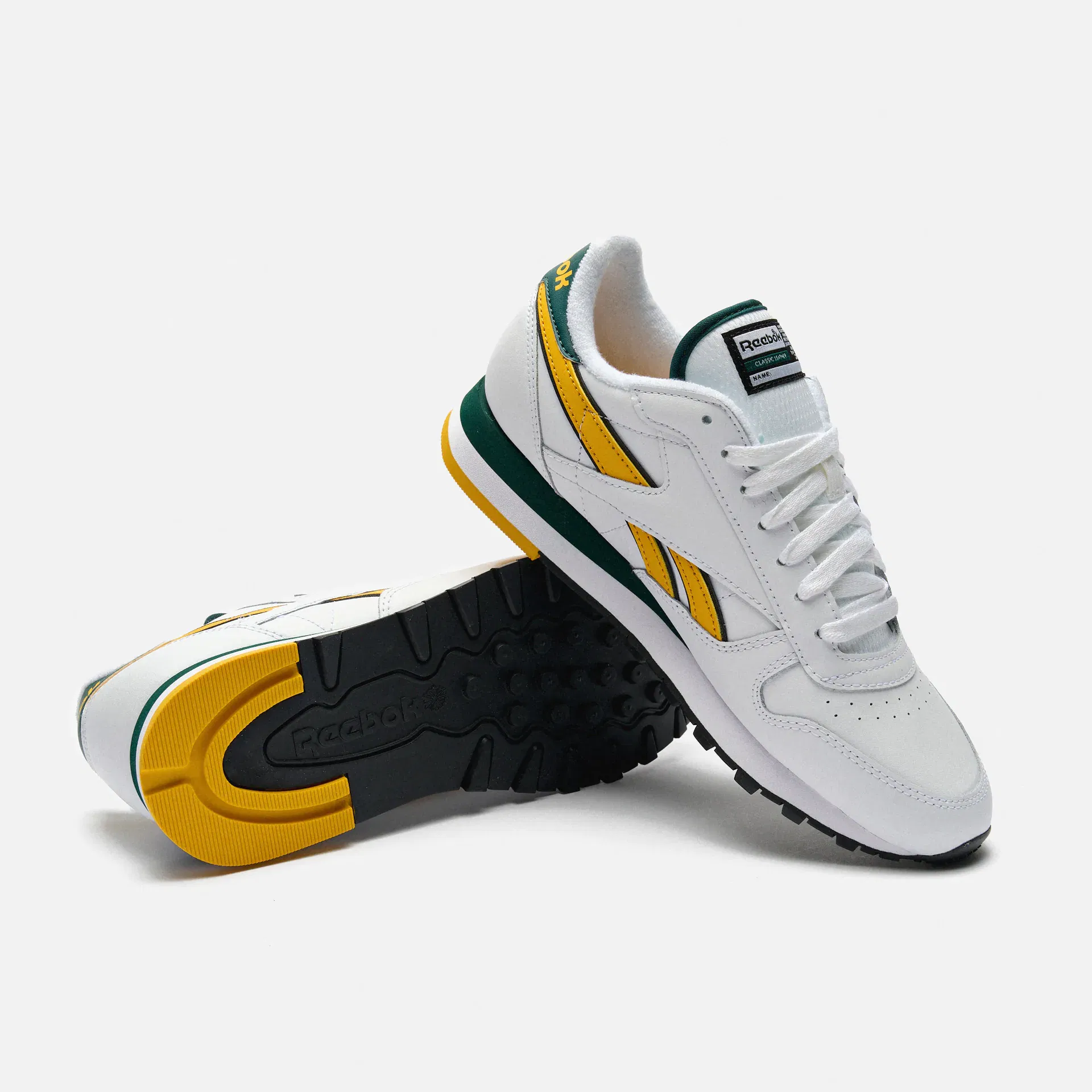 Reebok Classic Leather Sneaker White/Fierce Gold/Collegiate Green