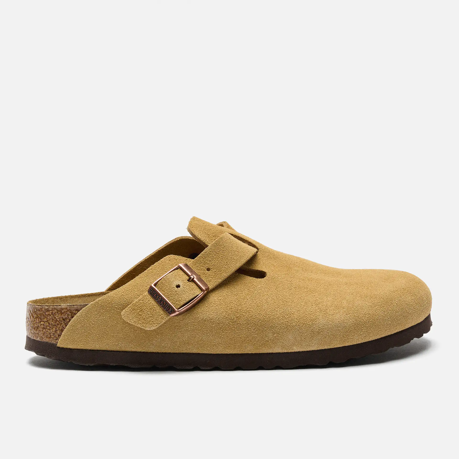 Birkenstock Boston Suede Leather Sandals Latte Cream