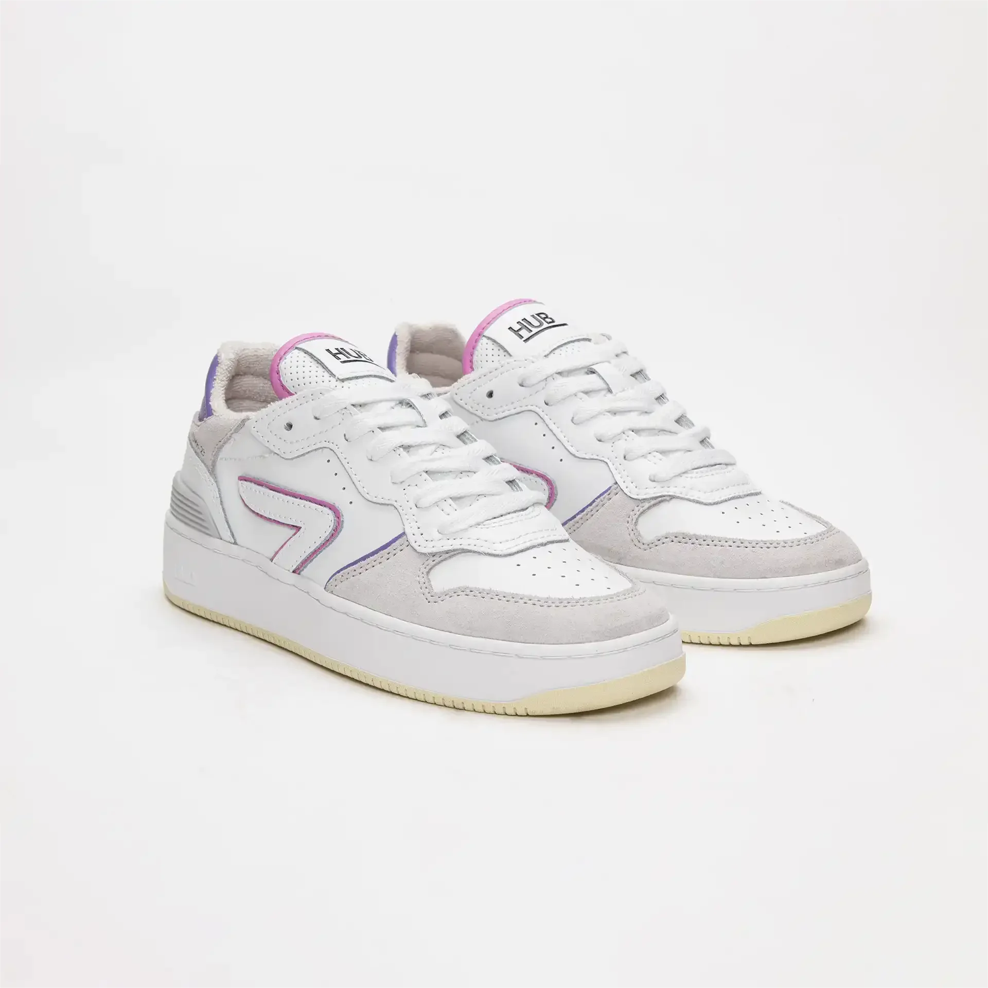 HUB Footwear Smash Sneakers White/Hot Pink/Aster Purple