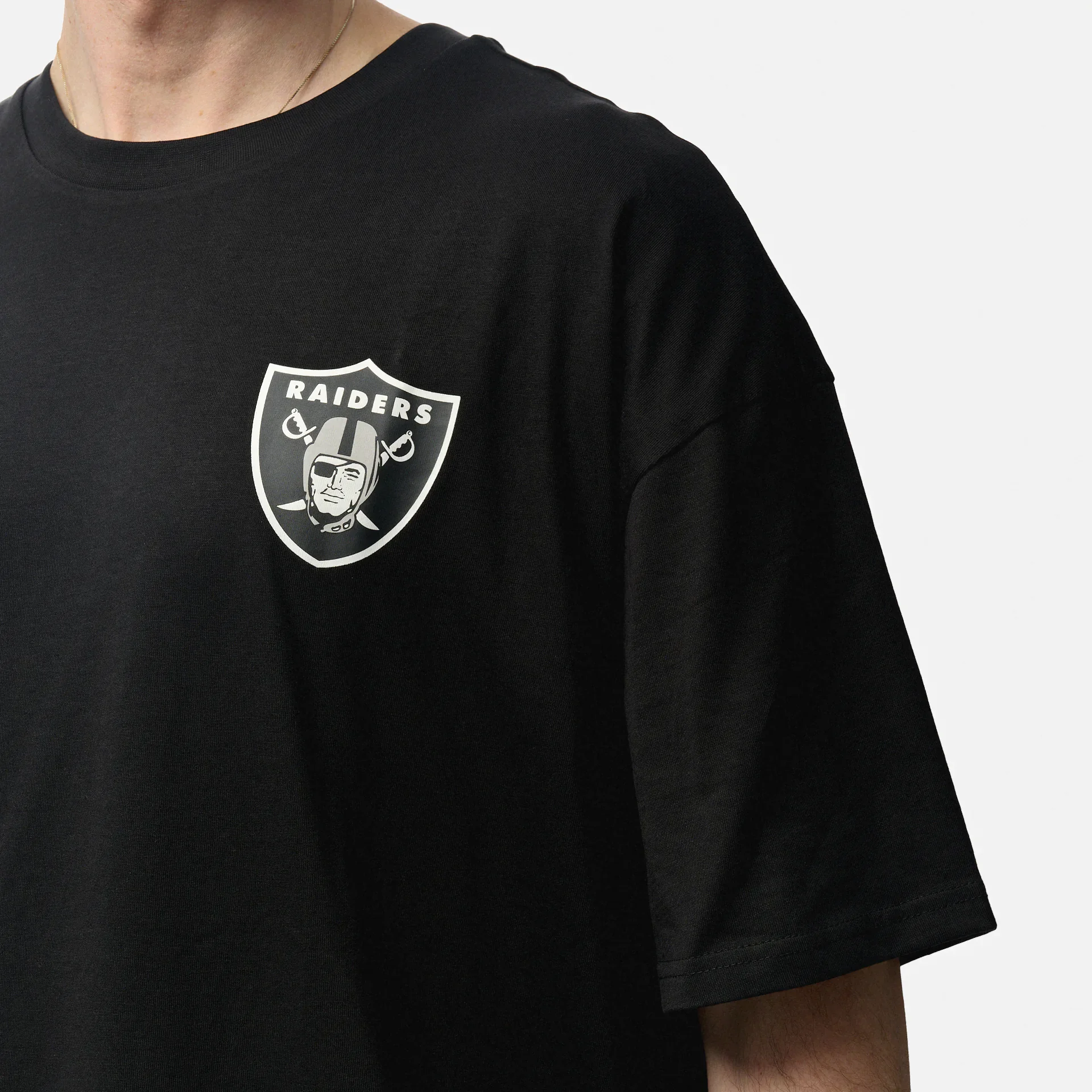 New Era NFL Oakland Riders Drop Shoulders Oversized T-Shirt Black