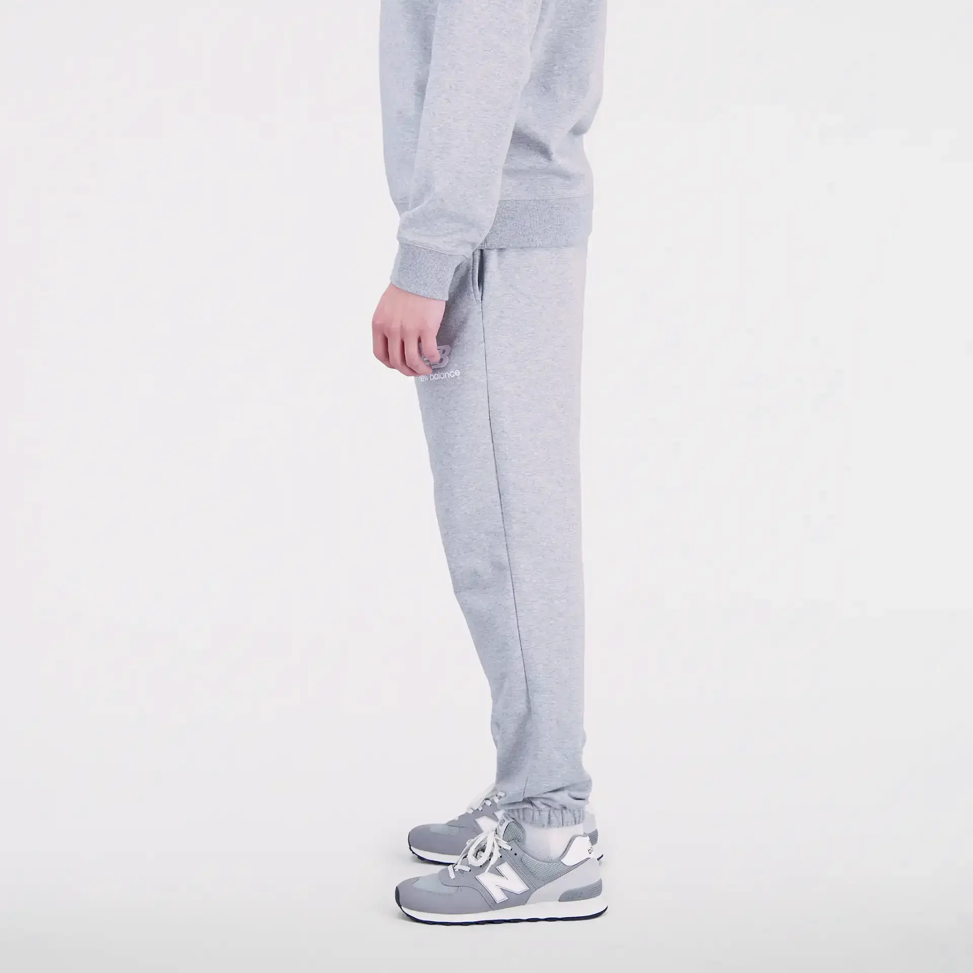 New Balance Essentials Stacked Logo French Terry Sweatpant Athletic Grey