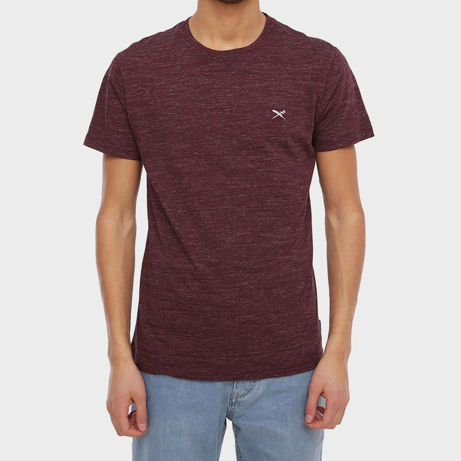 Iriedaily Chamisso Light Embroidered T-Shirt Maroon Melange