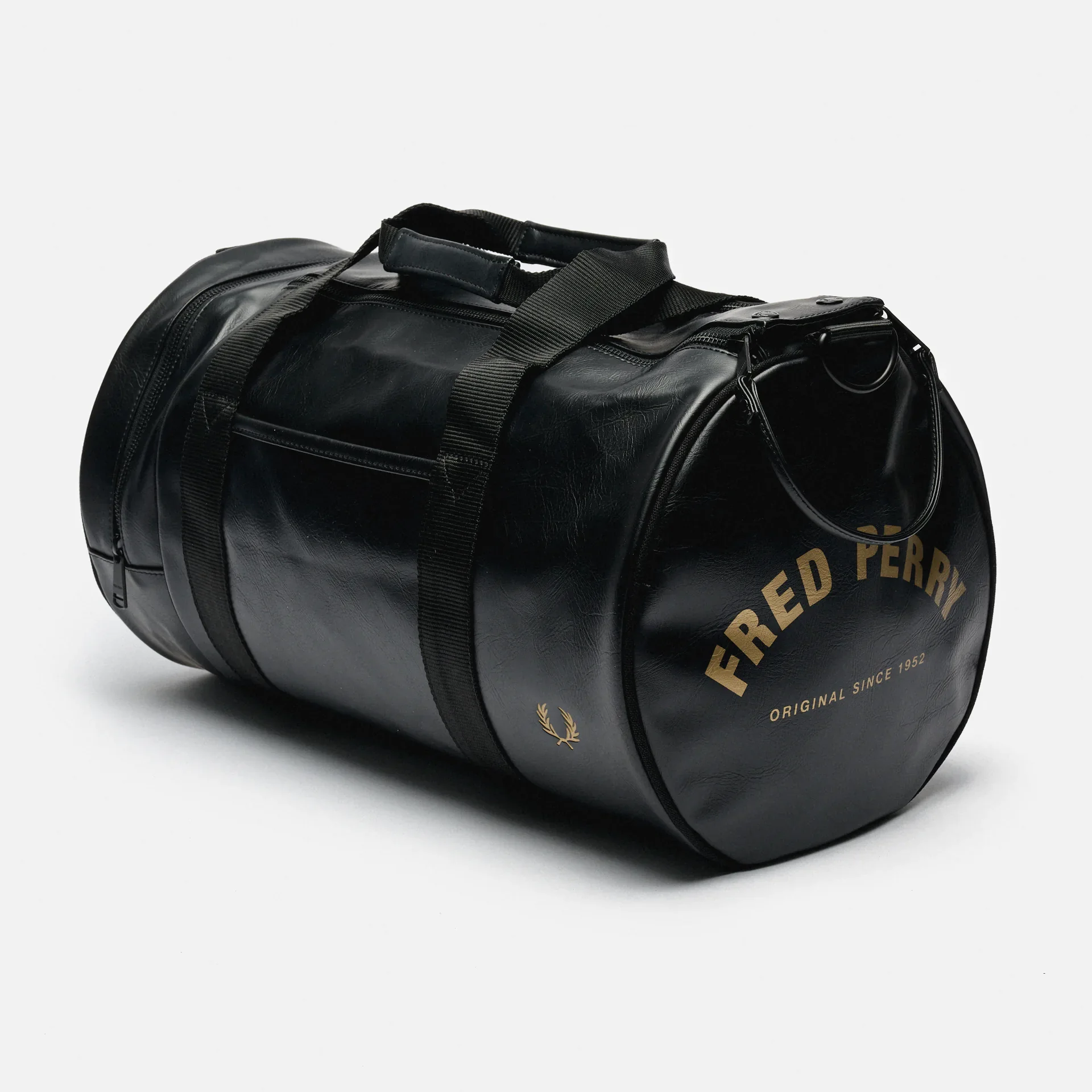 Fred Perry Tonal PU Barrel Bag Black