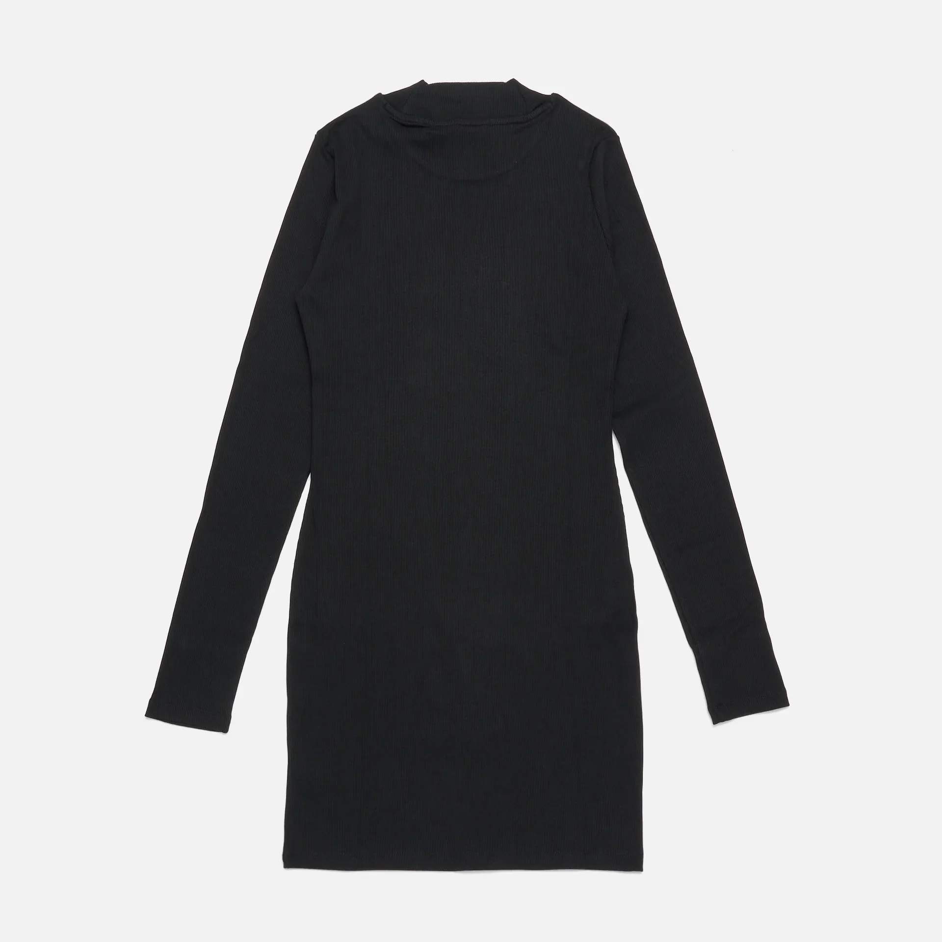 Calvin Klein Jeans Woven Label Rib Longsleeve Dress Black