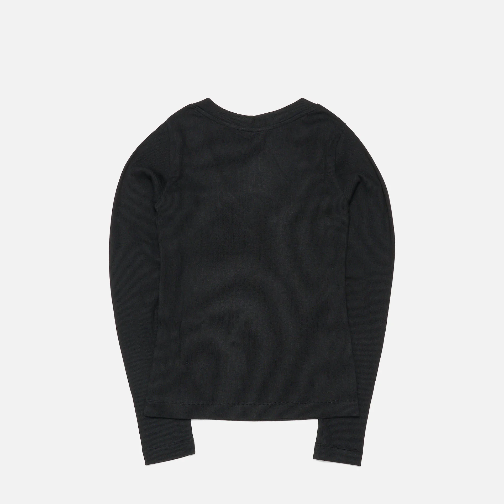 Calvin Klein Jeans Rib V-Neck Monologo Long Sleeve Black